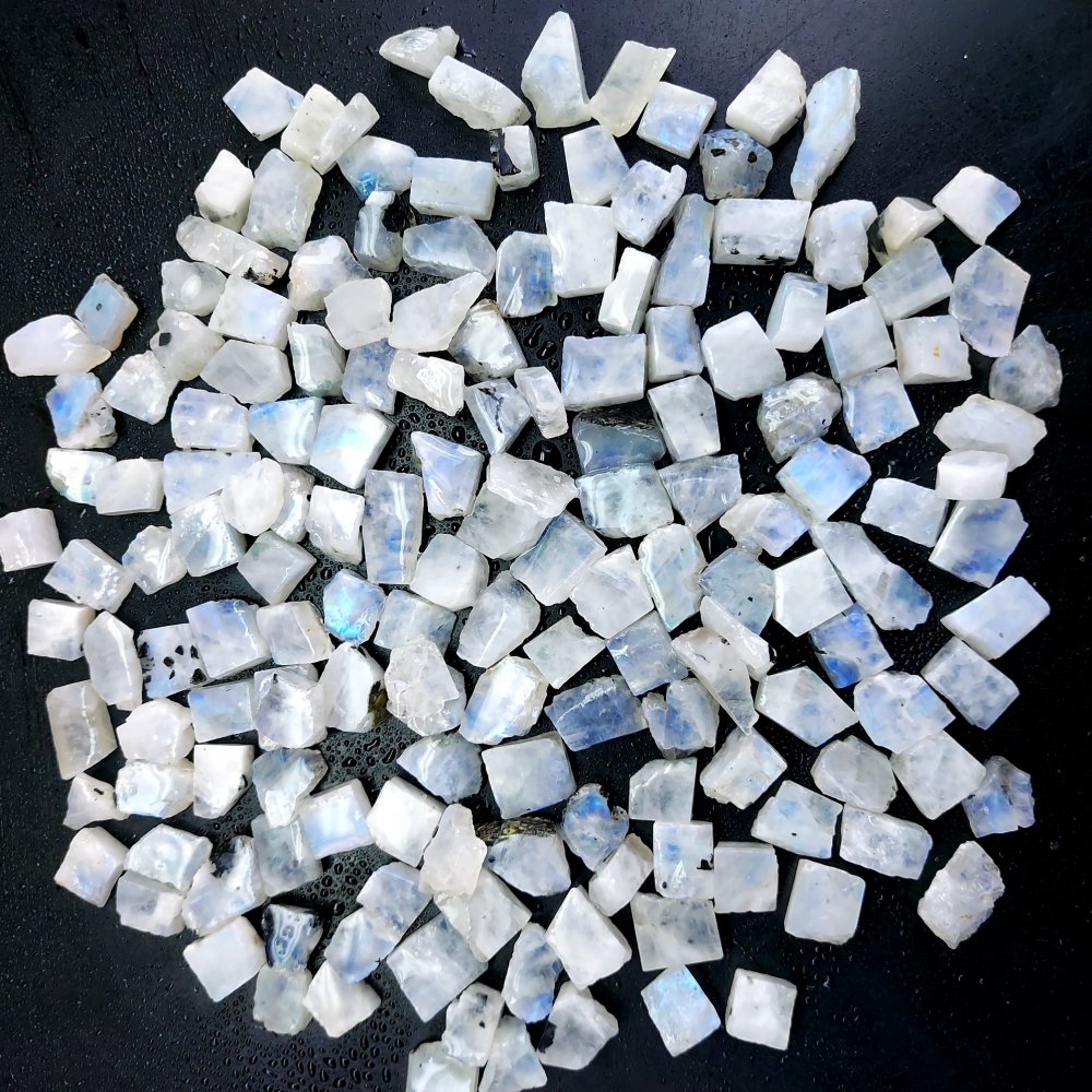 925 Cts. Natural Blue Fire Rainbow Moonstone Rough Loose Gemstone Lot Size 8x9-8x16 mm.#R-12630