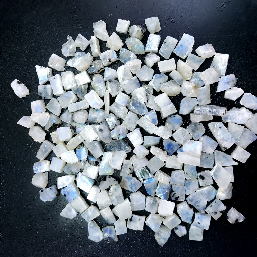 1022 Cts. Natural Blue Fire Rainbow Moonstone Rough Loose Gemstone Lot Size 8x9-8x16 mm.#R-12637