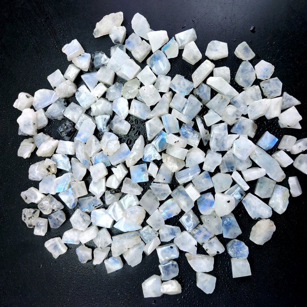 1025 Cts. Natural Blue Fire Rainbow Moonstone Rough Loose Gemstone Lot Size 8x9-8x16 mm.#R-12638