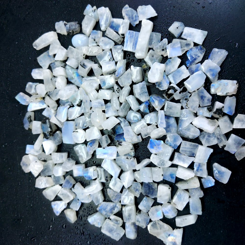 661 Cts. Natural Blue Fire Rainbow Moonstone Rough Loose Gemstone Lot Size 7x8-8x18 mm.#R-12651