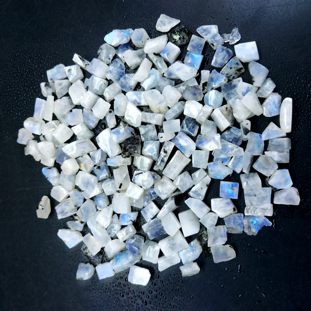 579 Cts. Natural Blue Fire Rainbow Moonstone Rough Loose Gemstone Lot Size 7x8-8x18 mm.#R-12661