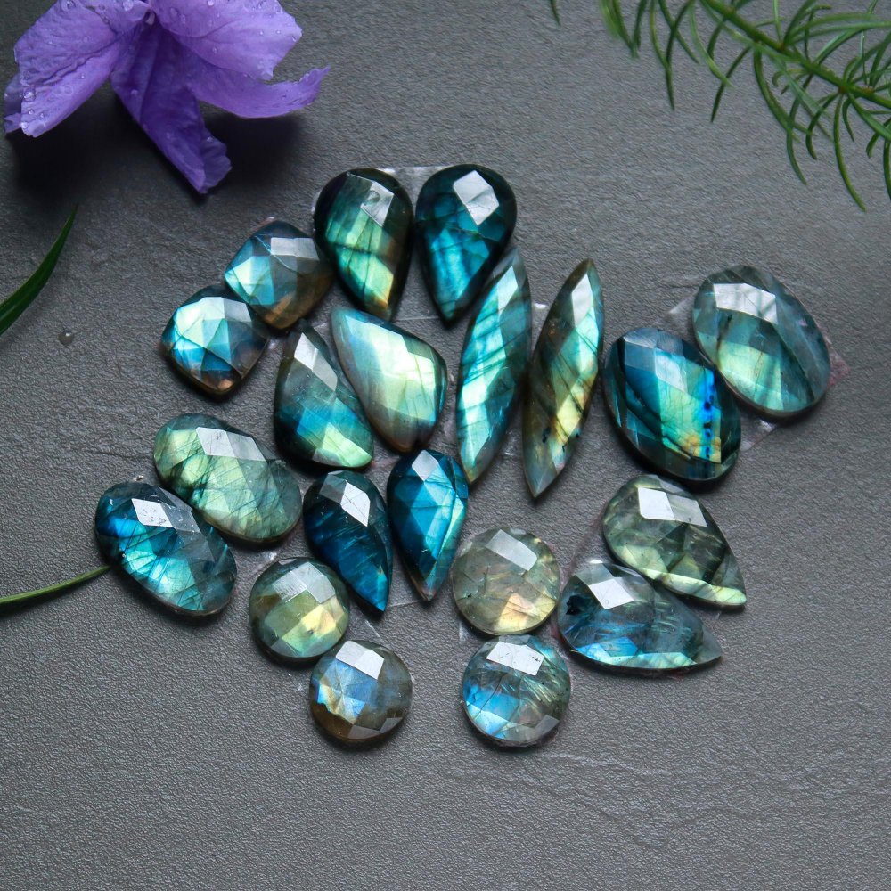 10 Pcs 115 Cts  Natural Labradorite Cut Gemstone, Labradorite Multi Fire Semi-Precious Healing Crystal Lots 8x16-7x22mm #12671