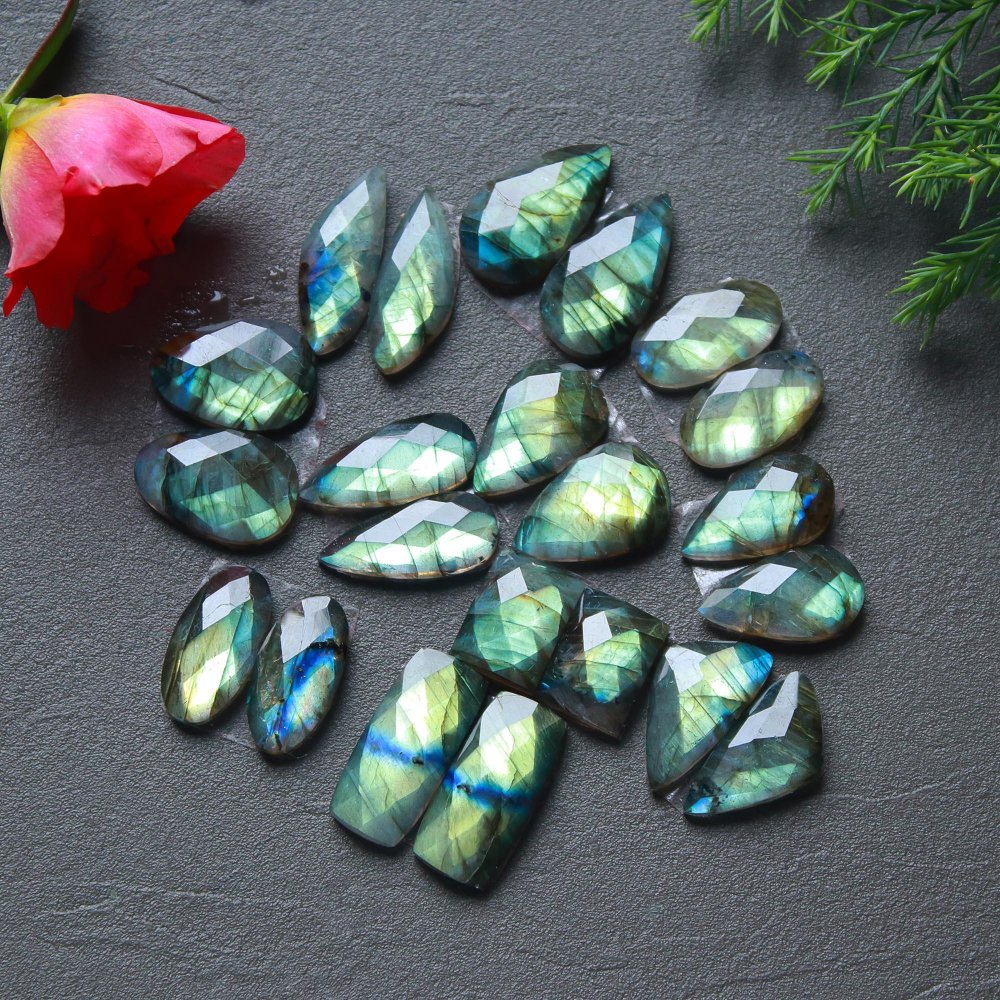 11 Pcs 133 Cts  Natural Labradorite Cut Gemstone, Labradorite Multi Fire Semi-Precious Healing Crystal Lots 8x16-10x20mm #12674