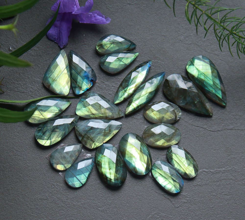 10 Pcs 237 Cts  Natural Labradorite Cut Gemstone, Labradorite Multi Fire Semi-Precious Healing Crystal Lots 11x19-15x32mm #12683