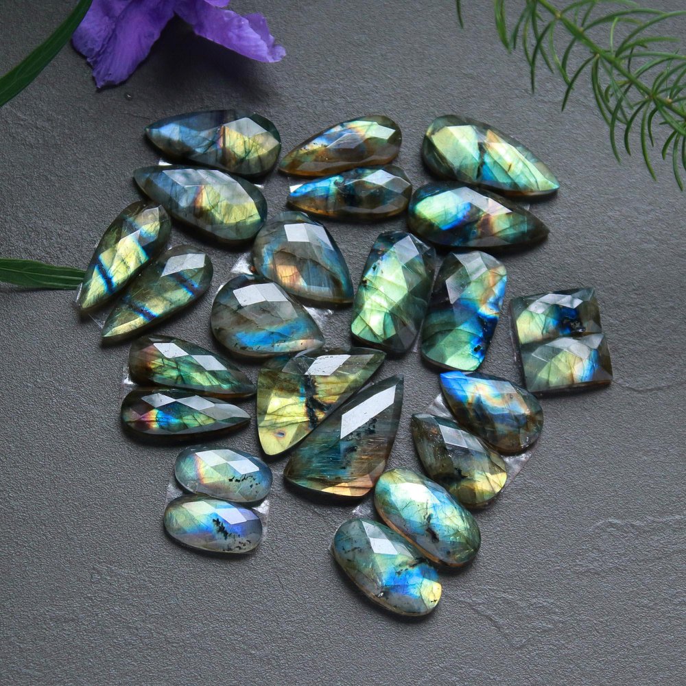 12 Pcs 178 Cts  Natural Labradorite Cut Gemstone, Labradorite Multi Fire Semi-Precious Healing Crystal Lots 7x15-12x25mm #12689