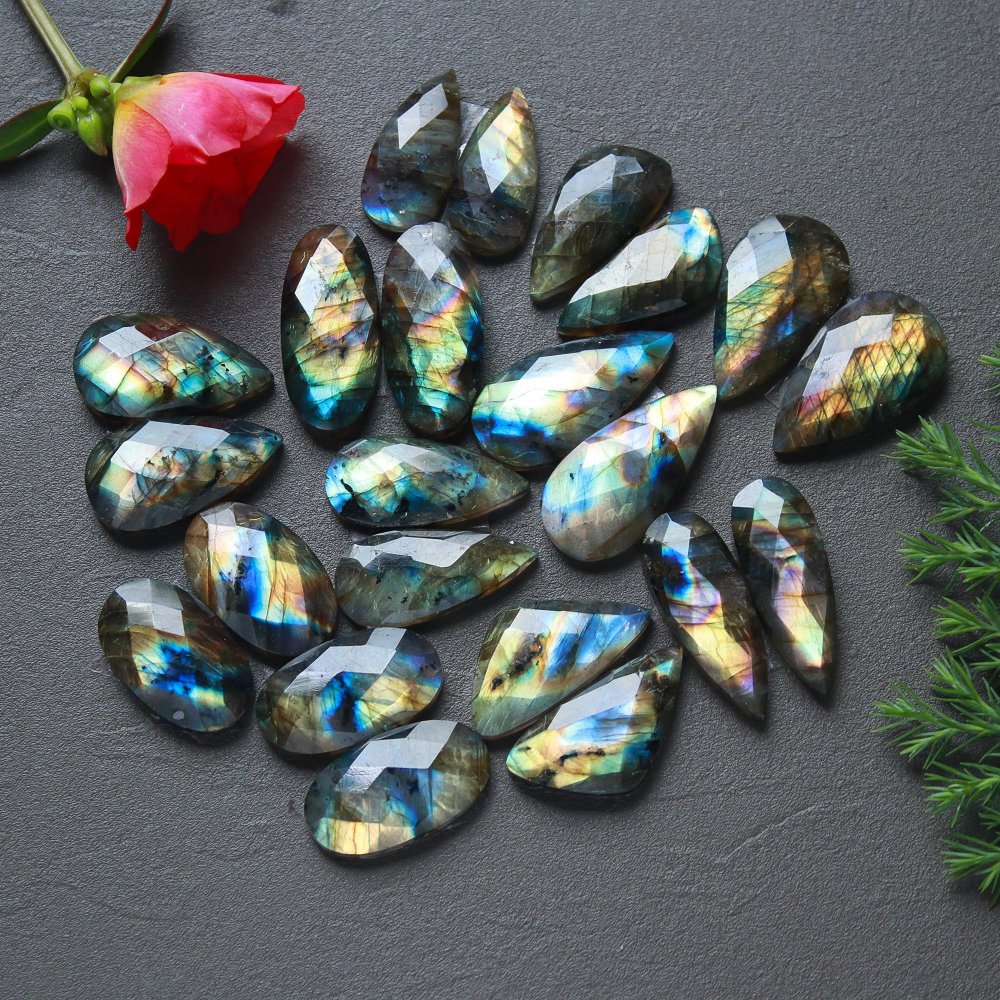 11 Pcs 335 Cts  Natural Labradorite Cut Gemstone, Labradorite Multi Fire Semi-Precious Healing Crystal Lots 10x23-12x28mm #12690