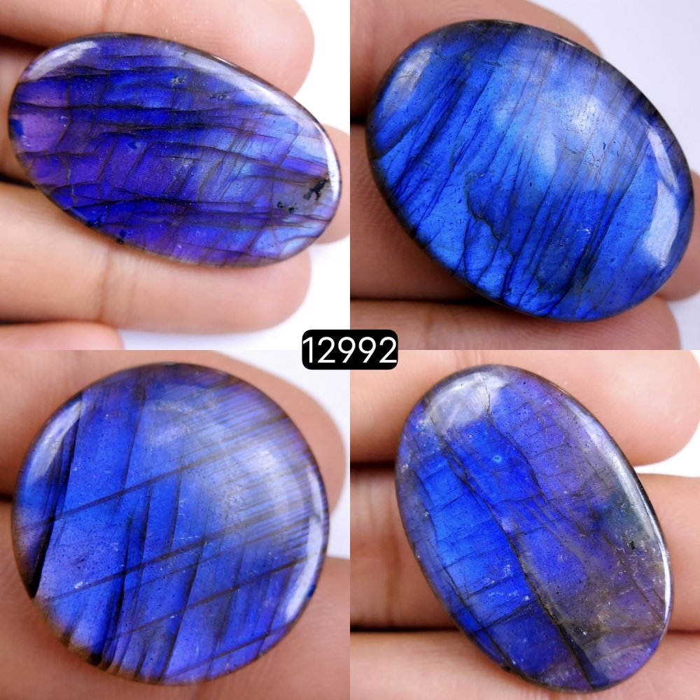 4 Pcs 154 Cts Natural Blue Labradorite Gemstone Cabochon Semi Precious Wholesale Lot Handmade Jewelry Making Supplies Pendant For Her 25x25-38x24mm#12992