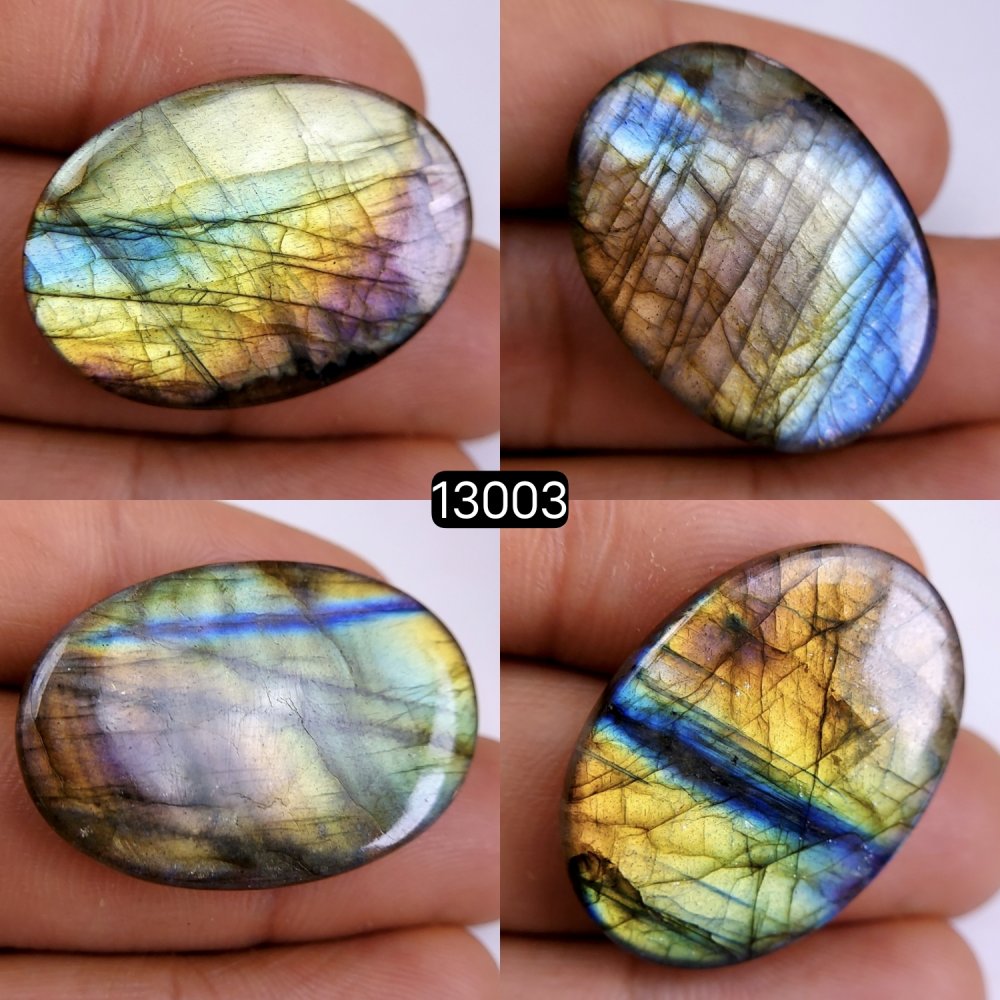 4 Pcs 112 Cts Natural Blue Labradorite Gemstone Cabochon Semi Precious Wholesale Lot Handmade Jewelry Making Supplies Pendant For Her 30x20-33x22mm#13003