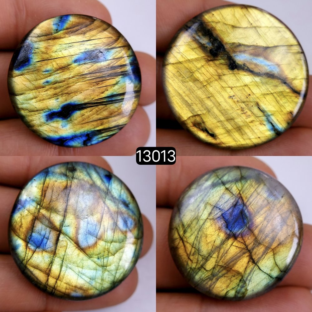 4 Pcs 228 Cts Natural Blue Labradorite Gemstone Cabochon Semi Precious Wholesale Lot Handmade Jewelry Making Supplies Pendant For Her 27x27-37x37mm#13013