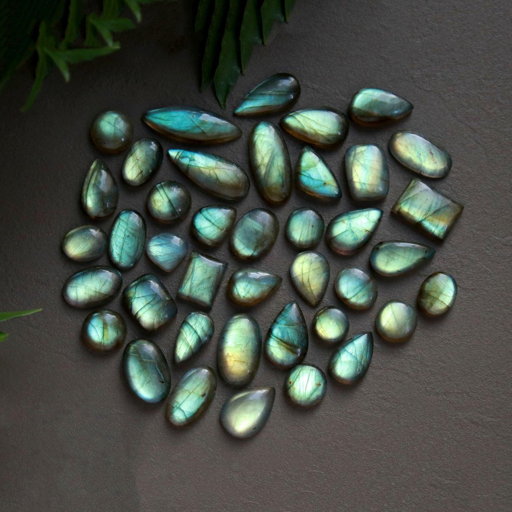 40 Pcs 286 Cts  Natural Labradorite Cabochon Loose Gemstone Jewelry Wire Wrapped Pendant Semi-Precious Healing Crystal Lots 10x10-9x27mm #13038