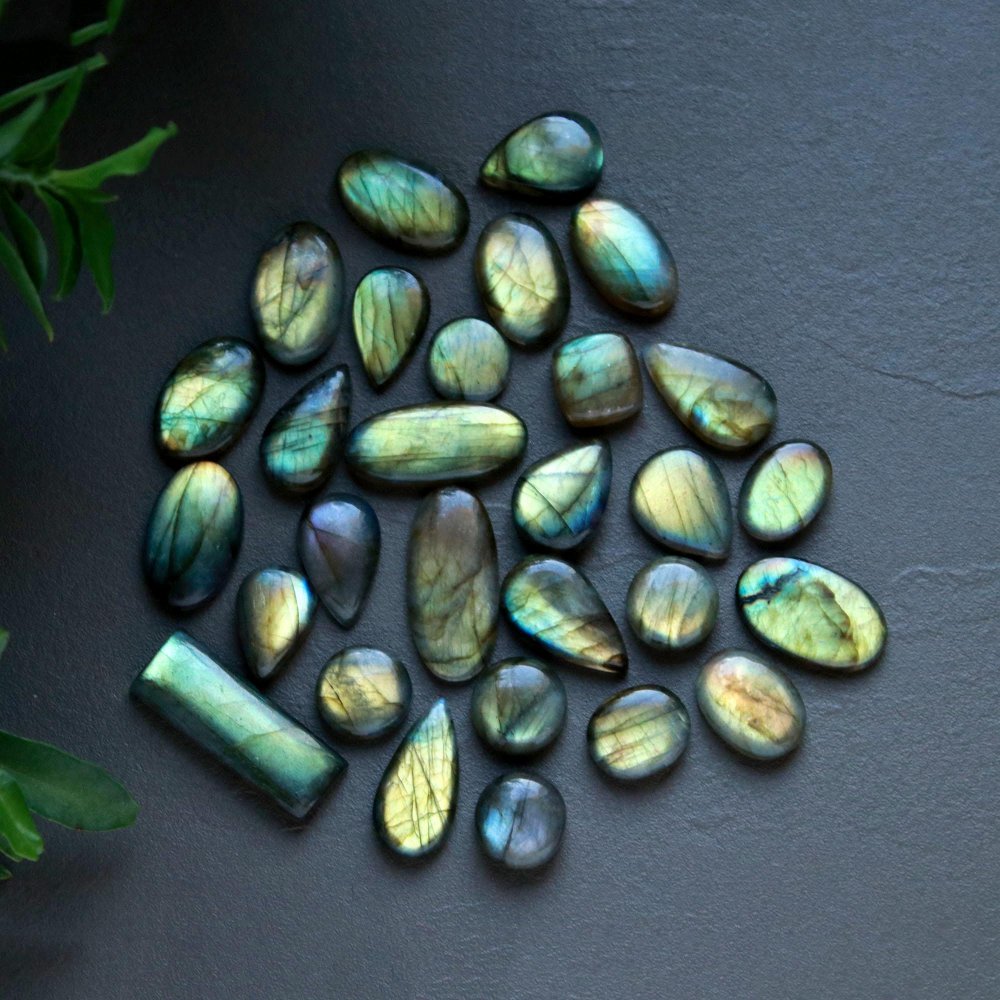 29 Pcs 193 Cts  Natural Labradorite Cabochon Loose Gemstone Jewelry Wire Wrapped Pendant Semi-Precious Healing Crystal Lots 9x15-9x26mm #13053