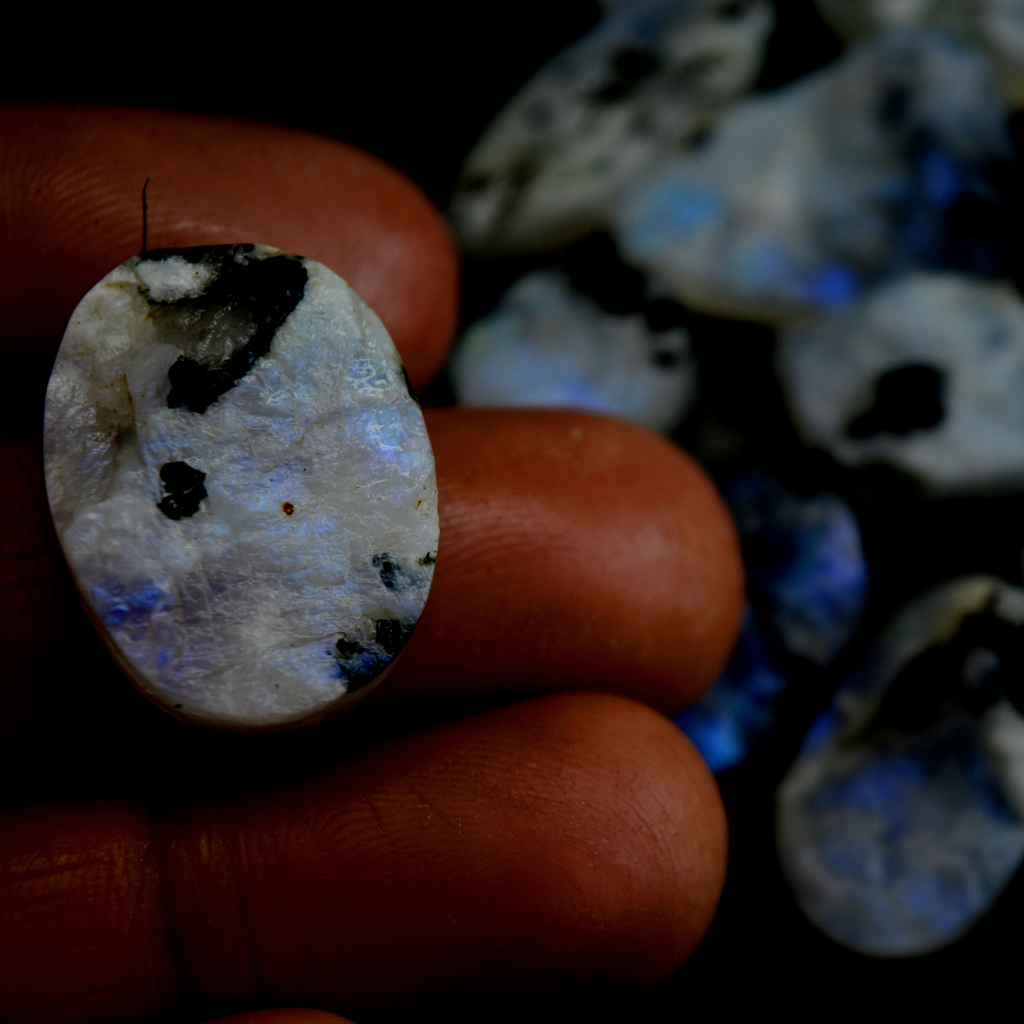 16Pcs 249 Cts Natural Rainbow Moonstone Druzy  Rough Loose Gemstone Lot Size 18x12-9x913400