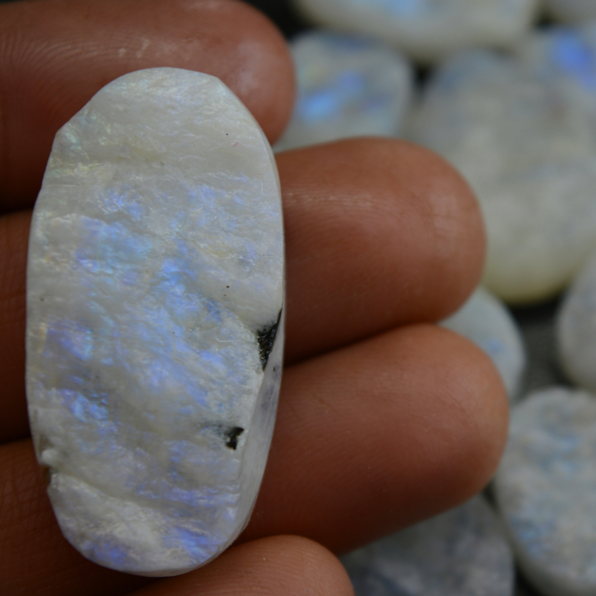 19Pcs 398 Cts Natural Rainbow Moonstone Druzy  Rough Loose Gemstone Lot Size 38x18-17x1213401