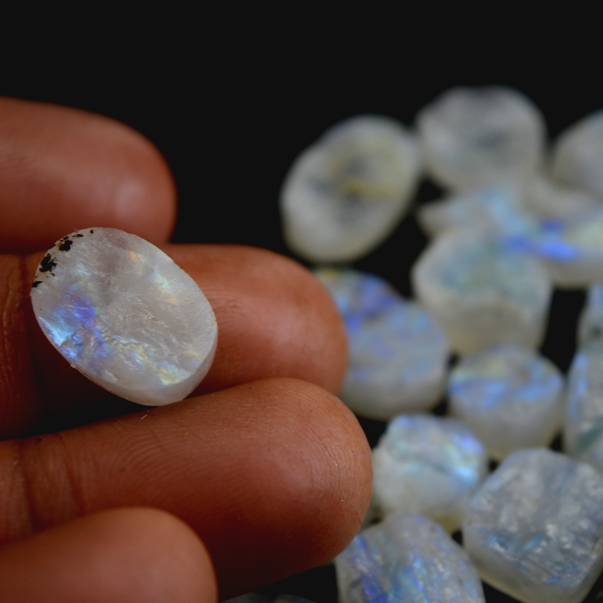 22Pcs 189 Cts Natural Rainbow Moonstone Druzy  Rough Loose Gemstone Lot Size 19x12-10x1013403