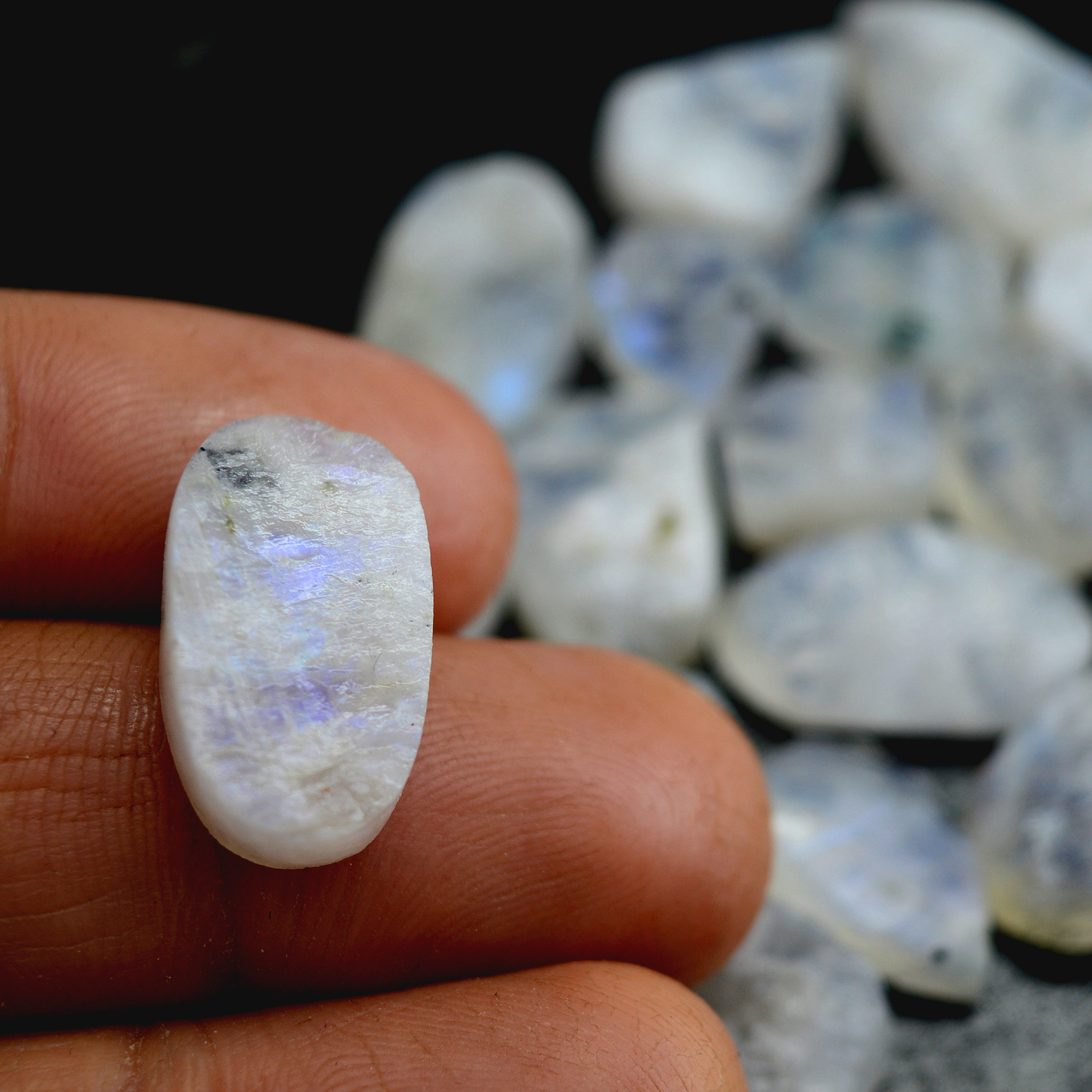 28Pcs 283 Cts Natural Rainbow Moonstone Druzy  Rough Loose Gemstone Lot Size 22x11-13x913406