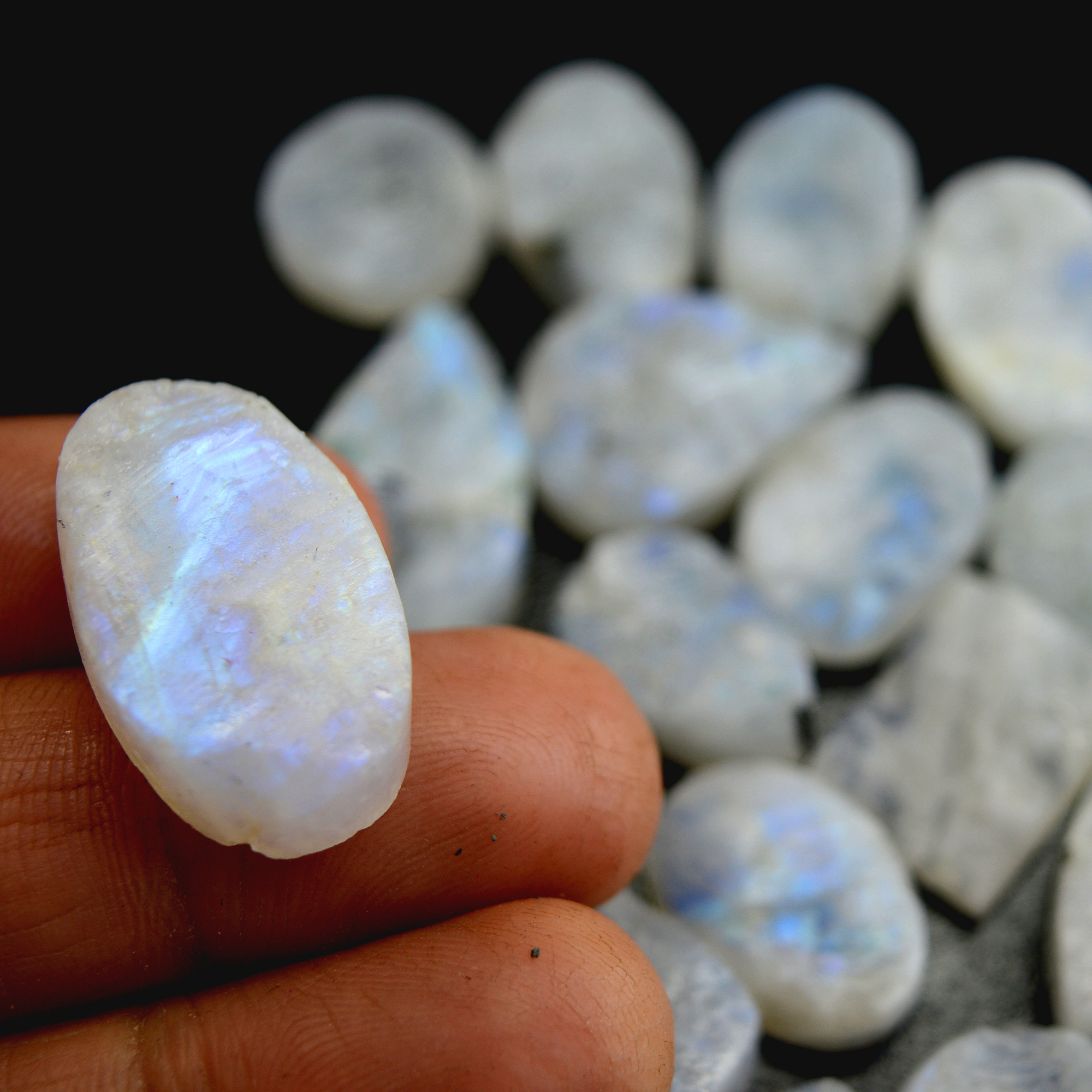 23Pcs 392 Cts Natural Rainbow Moonstone Druzy  Rough Loose Gemstone Lot Size 27x15-15x1513407