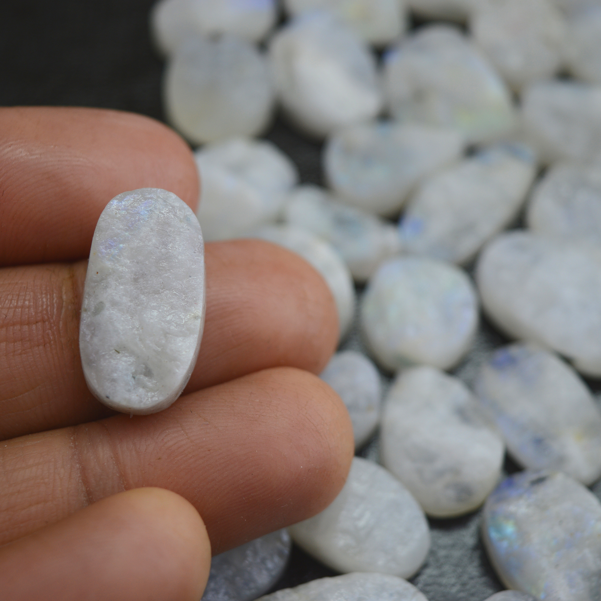 42Pcs 457 Cts Natural Rainbow Moonstone Druzy Rough Loose Gemstone Lot Size 21x12-14x1213410