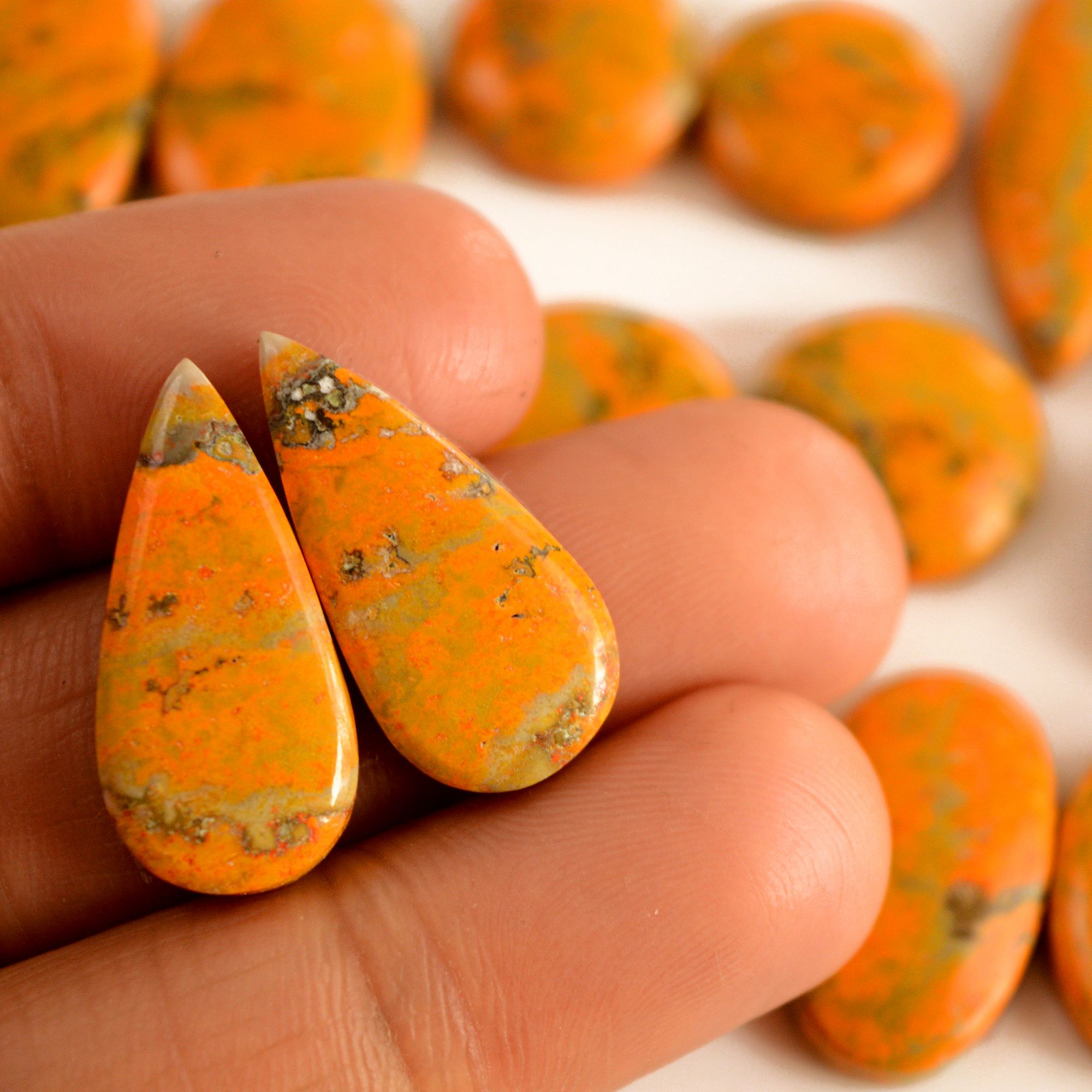 10 Pair 225 Cts Natural Bumble Bee Jasper Pairs Lot Natural Gemstone Lot For Jewelry Making Gift For Mom 28x9-14x10mm 13419