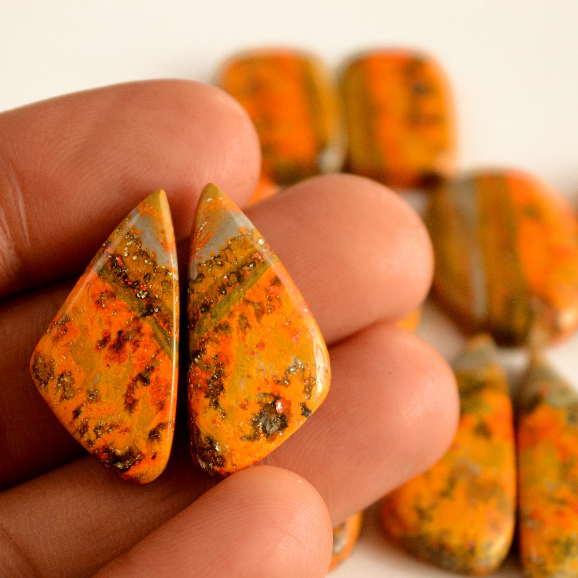 6 Pair 199 Cts Natural Bumble Bee Jasper Pairs Lot Natural Gemstone Lot For Jewelry Making Gift For Mom 29x13-20x13mm 13425