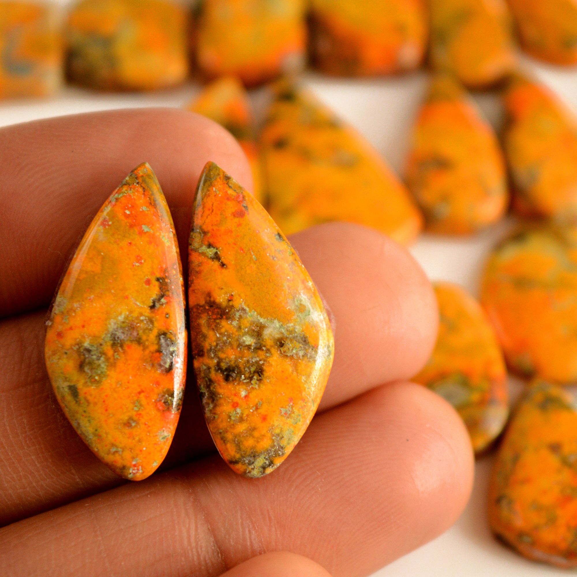 11 Pair 202 Cts Natural Bumble Bee Jasper Pairs Lot Natural Gemstone Lot For Jewelry Making Gift For Mom 28x15-13x12mm 13428