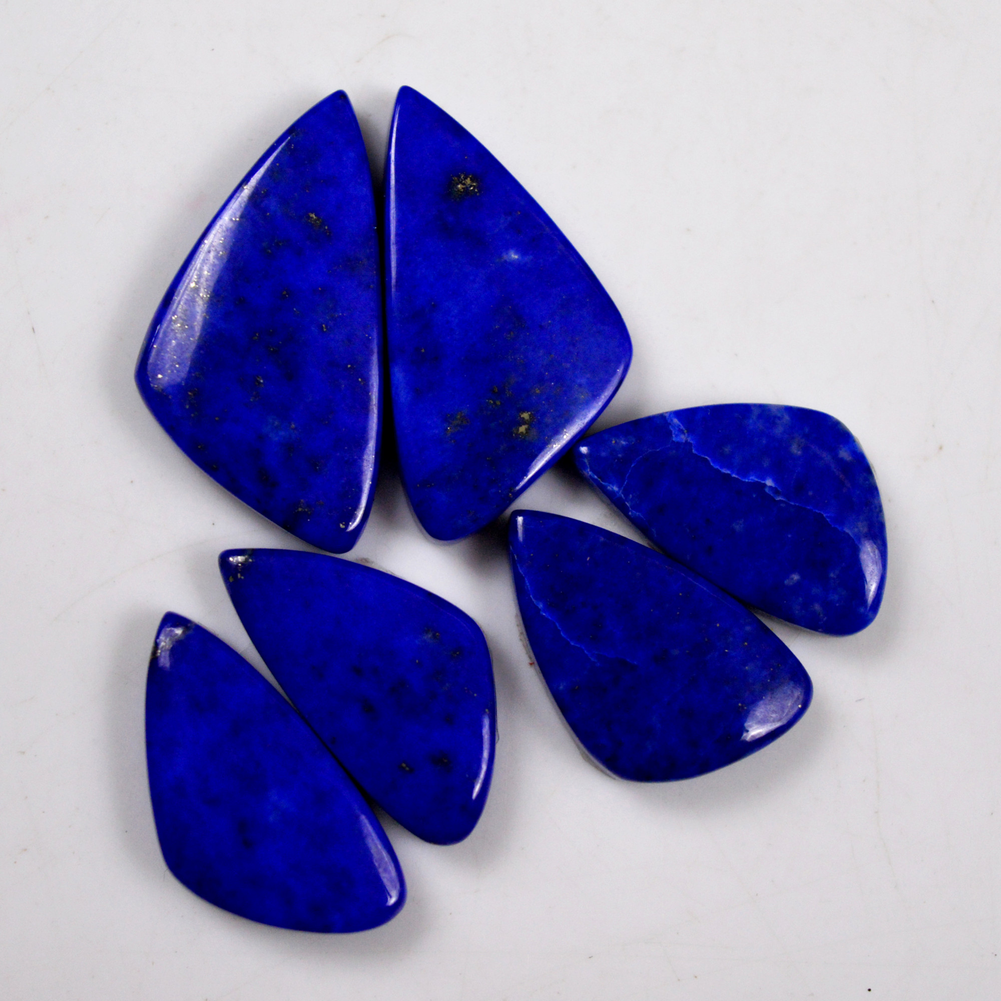 3 Pair 50 Cts Natural Lapis Lazuli Cabochon Gemstone Pairs 11x9-23x12mm 13677