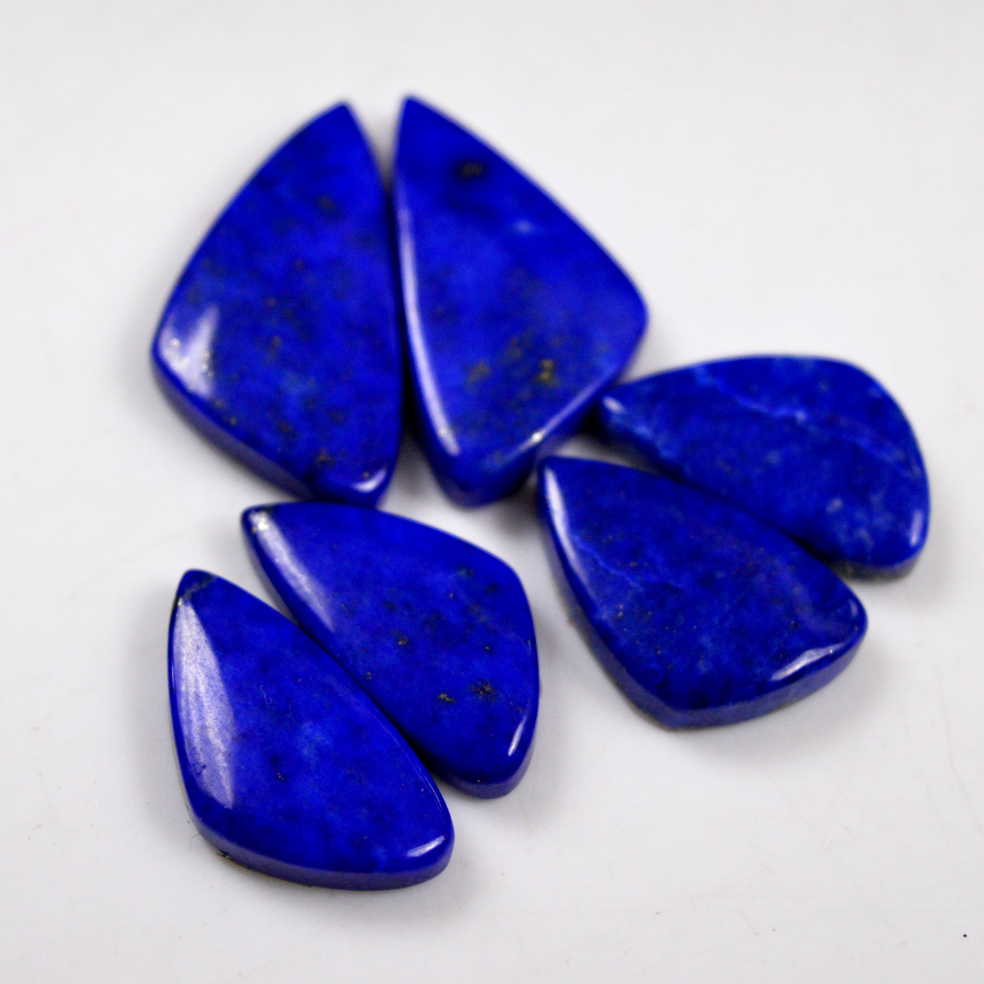 3 Pair 50 Cts Natural Lapis Lazuli Cabochon Gemstone Pairs 11x9-23x12mm 13677