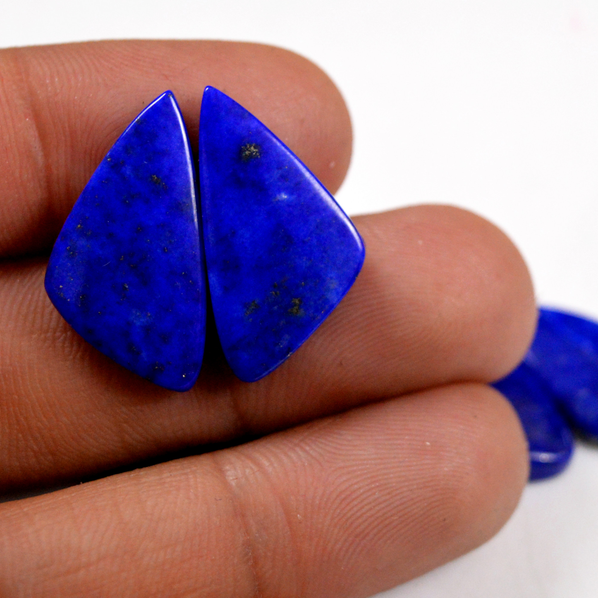 3 Pair 50 Cts Natural Lapis Lazuli Cabochon Gemstone Pairs 11x9-23x12mm 13677