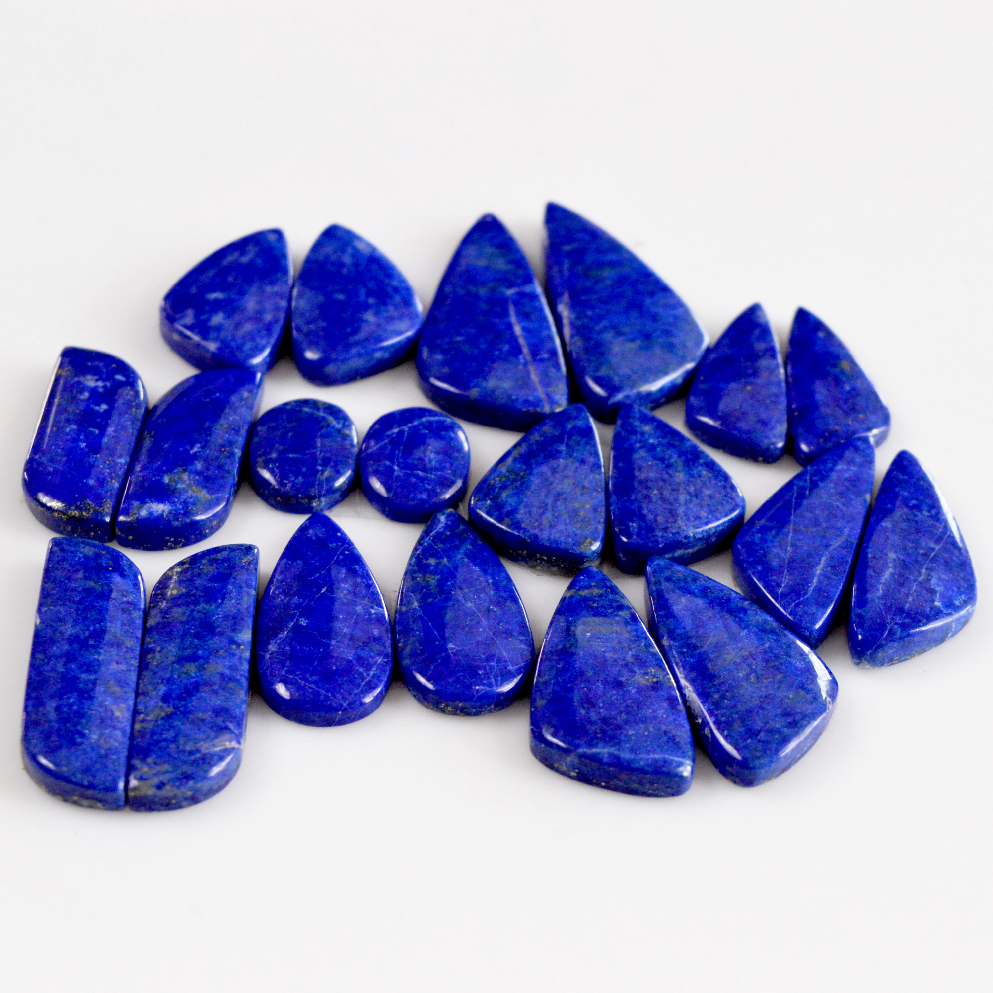 10 Pair 242 Cts Natural Lapis Lazuli Cabochon Gemstone Pairs 13x10-30x14mm 13680