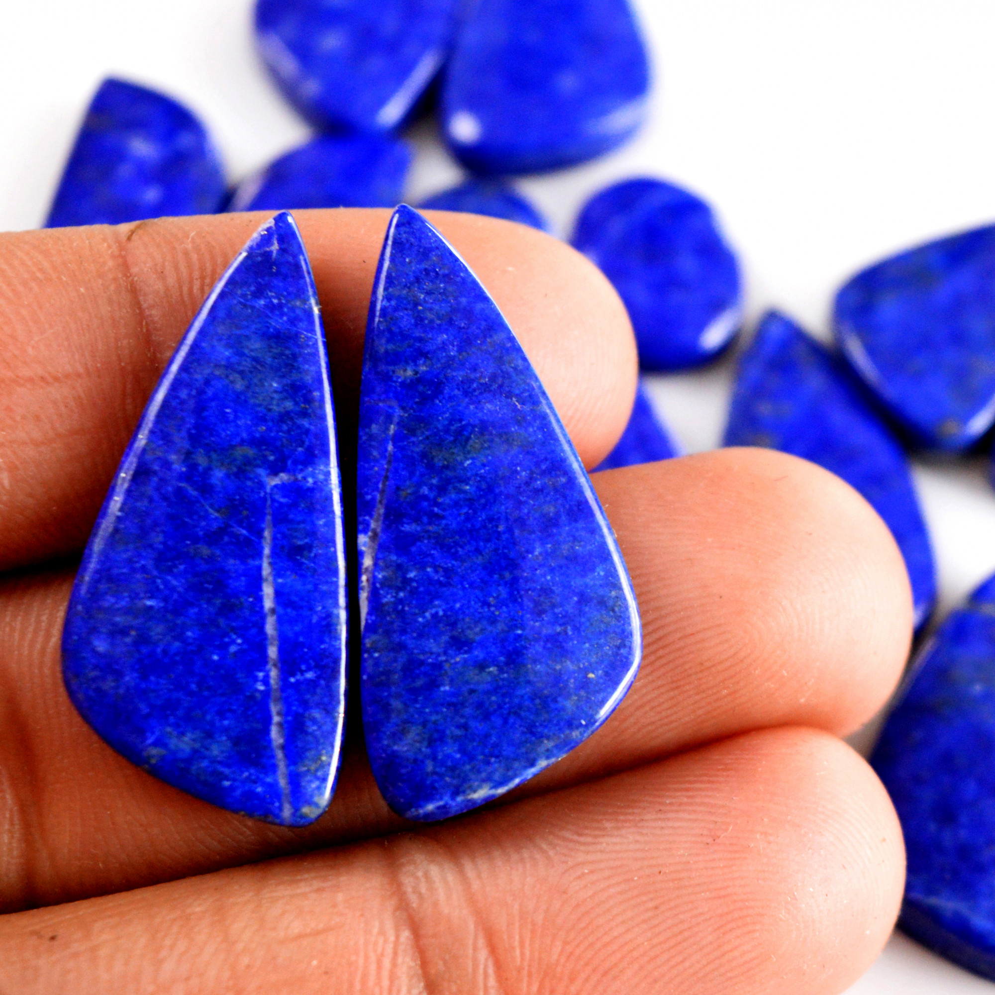 10 Pair 242 Cts Natural Lapis Lazuli Cabochon Gemstone Pairs 13x10-30x14mm 13680