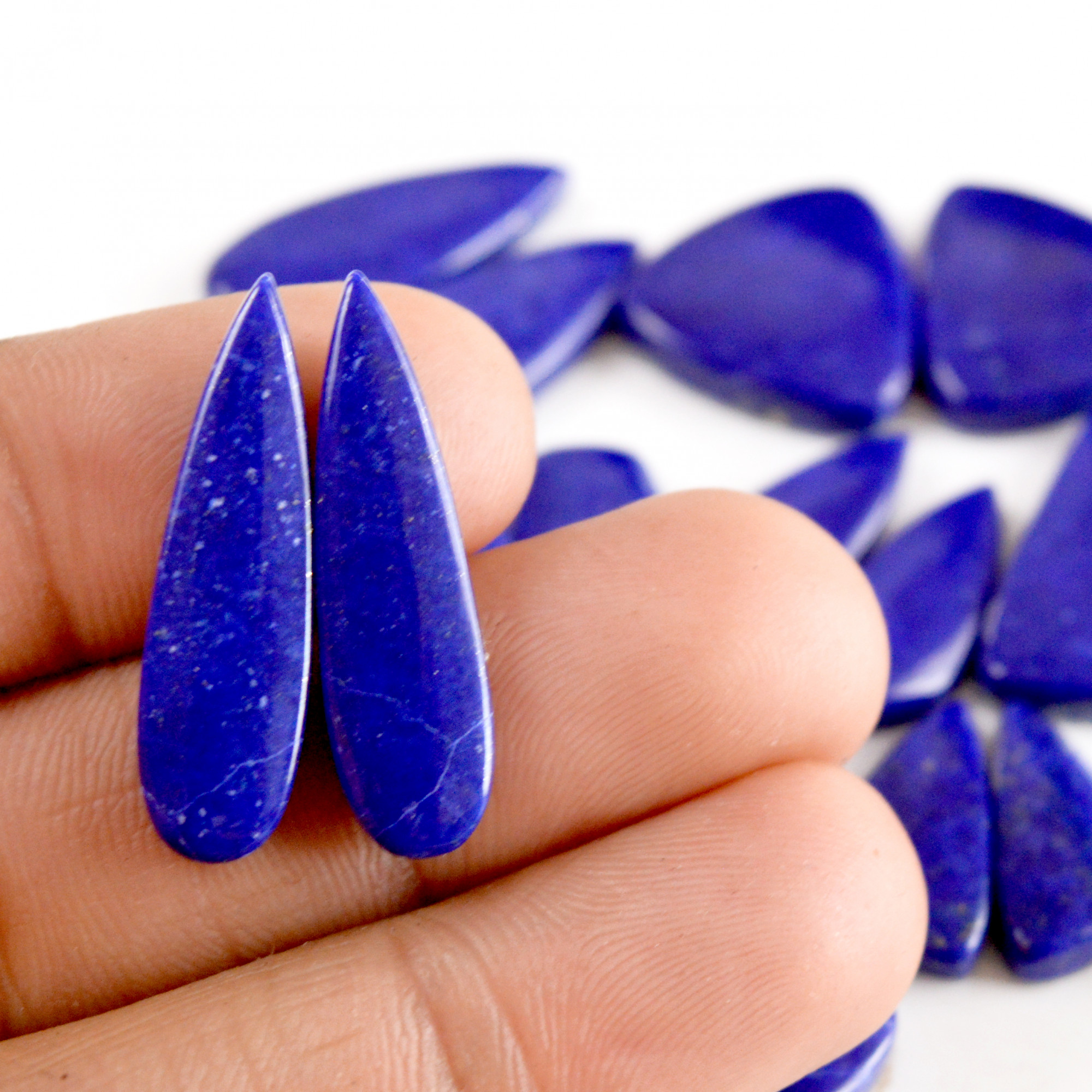 10 Pair 186 Cts Natural Lapis Lazuli Cabochon Gemstone Pairs 17x8-24x12mm 13681