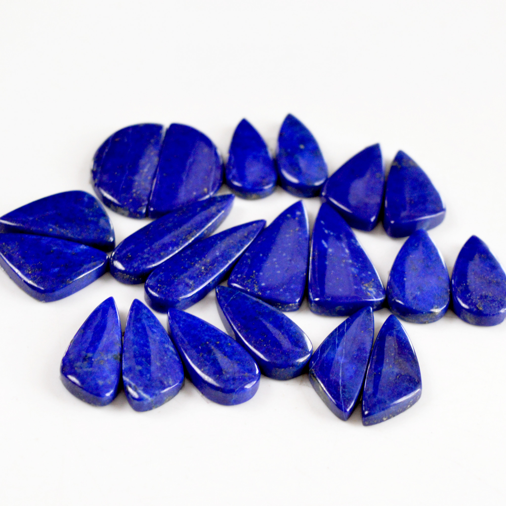 10 Pair 194 Cts Natural Lapis Lazuli Cabochon Gemstone Pairs 20x10-26x13mm 13685