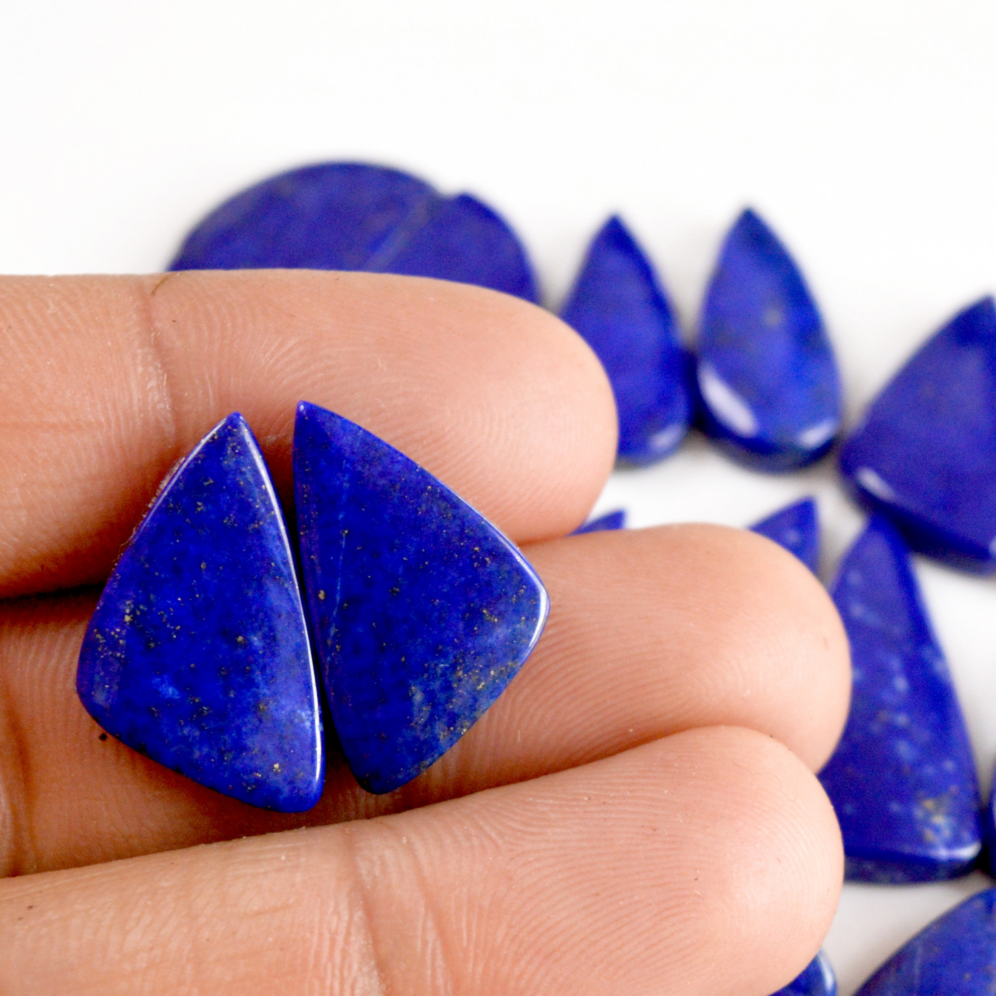 10 Pair 194 Cts Natural Lapis Lazuli Cabochon Gemstone Pairs 20x10-26x13mm 13685