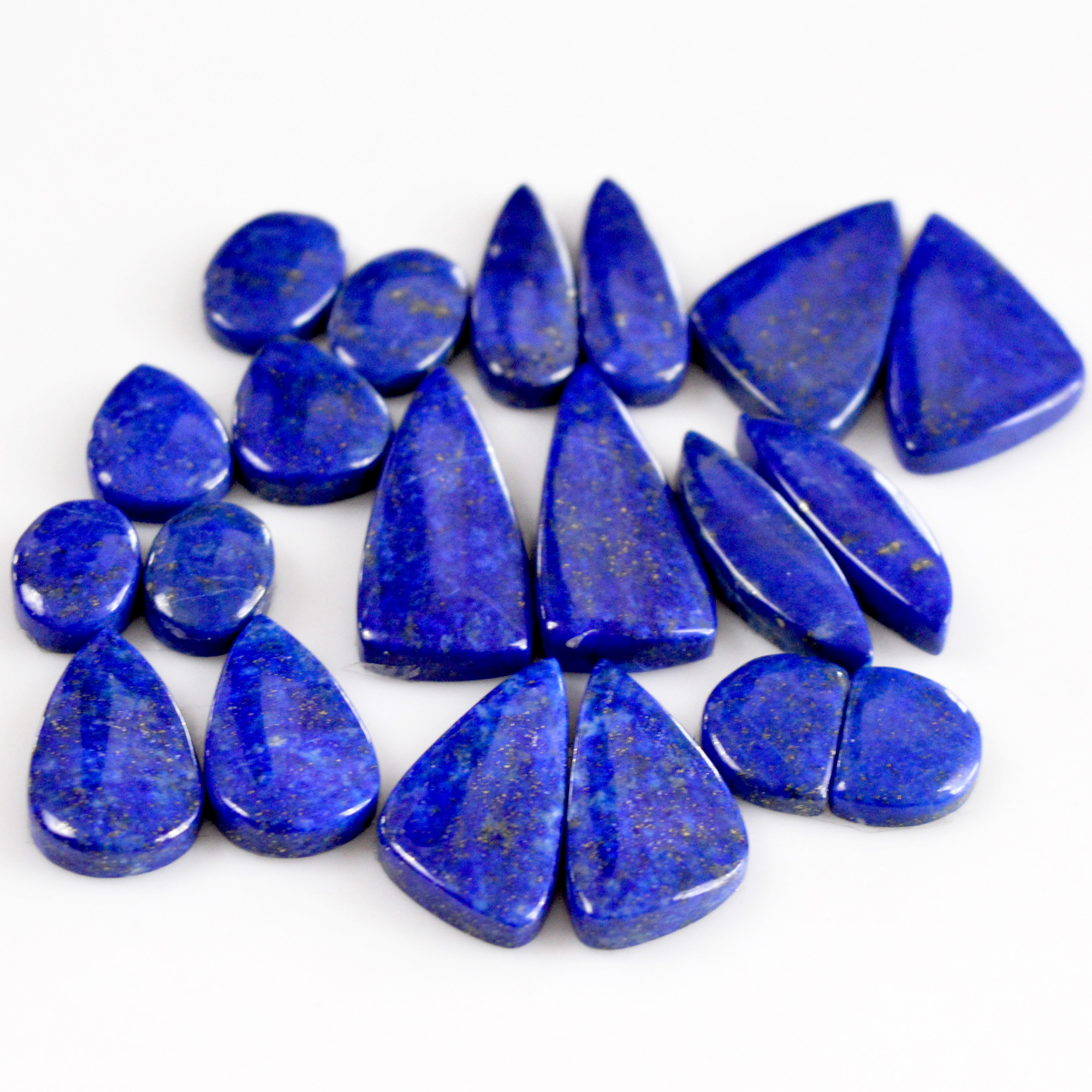 10 Pair 193 Cts Natural Lapis Lazuli Cabochon Gemstone Pairs 13x9-28x15mm 13688