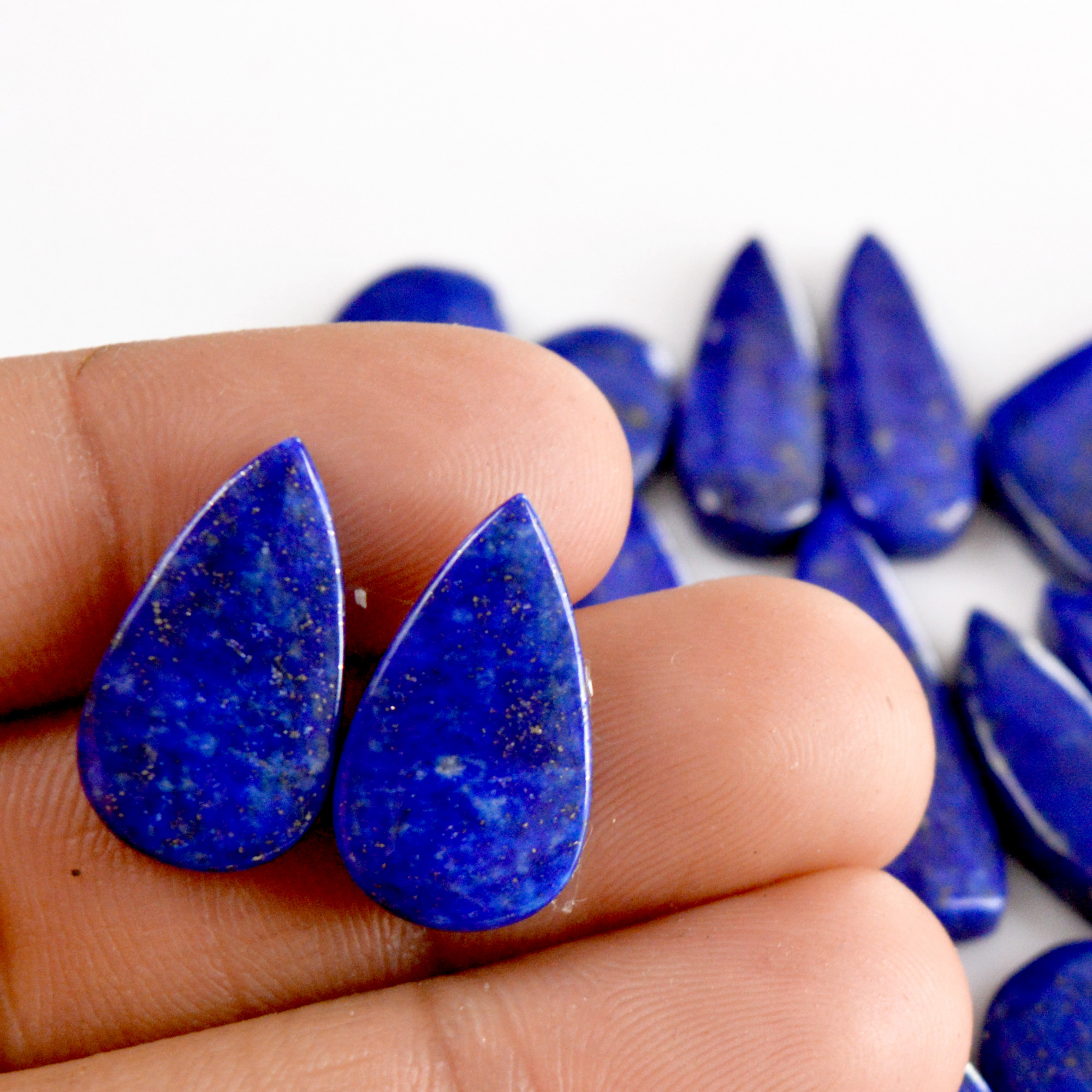 10 Pair 193 Cts Natural Lapis Lazuli Cabochon Gemstone Pairs 13x9-28x15mm 13688