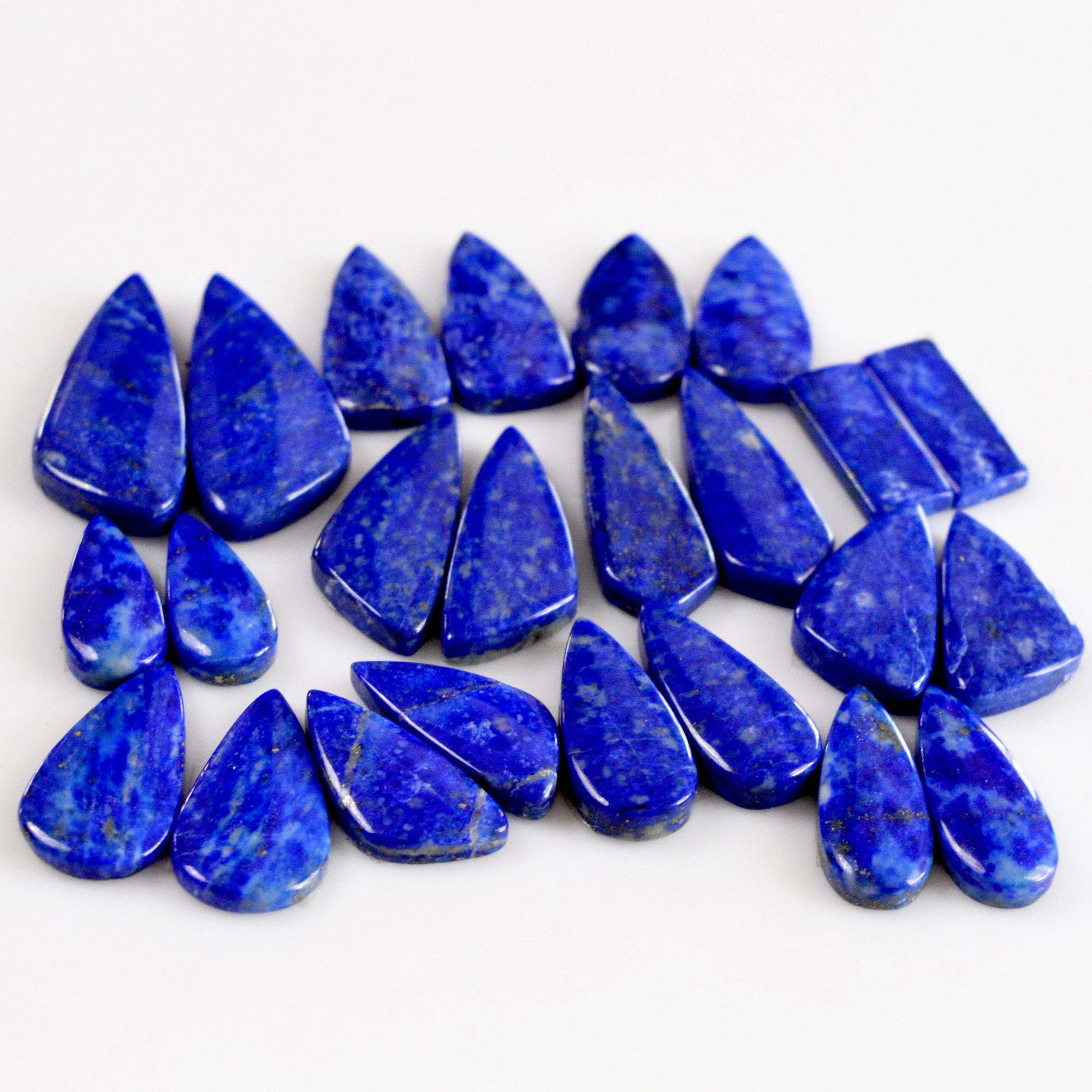 12 Pair 275 Cts Natural Lapis Lazuli Cabochon Gemstone Pairs 19x8-33x14mm 13692