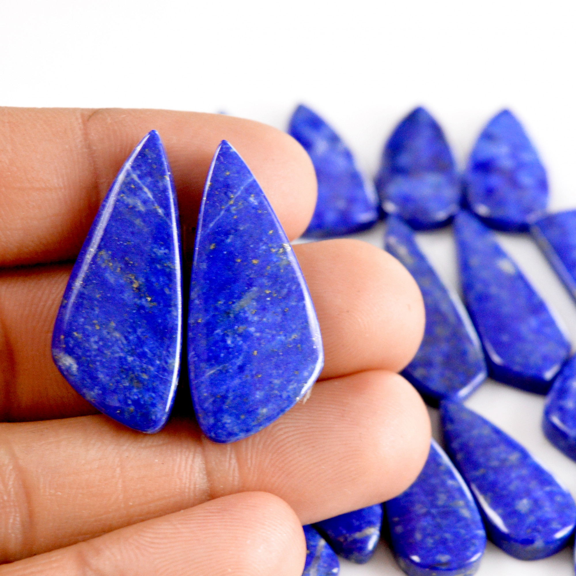 12 Pair 275 Cts Natural Lapis Lazuli Cabochon Gemstone Pairs 19x8-33x14mm 13692