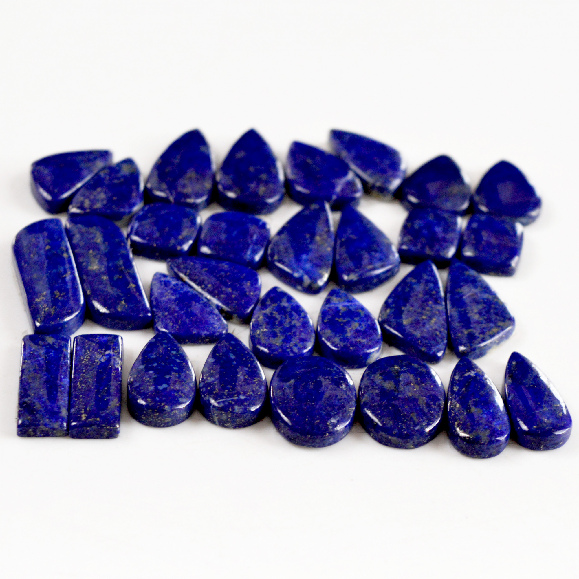 15 Pcs 205 Cts Natural Lapis Lazuli Cabochon Gemstone Pairs 11x9-24x8mm 13693