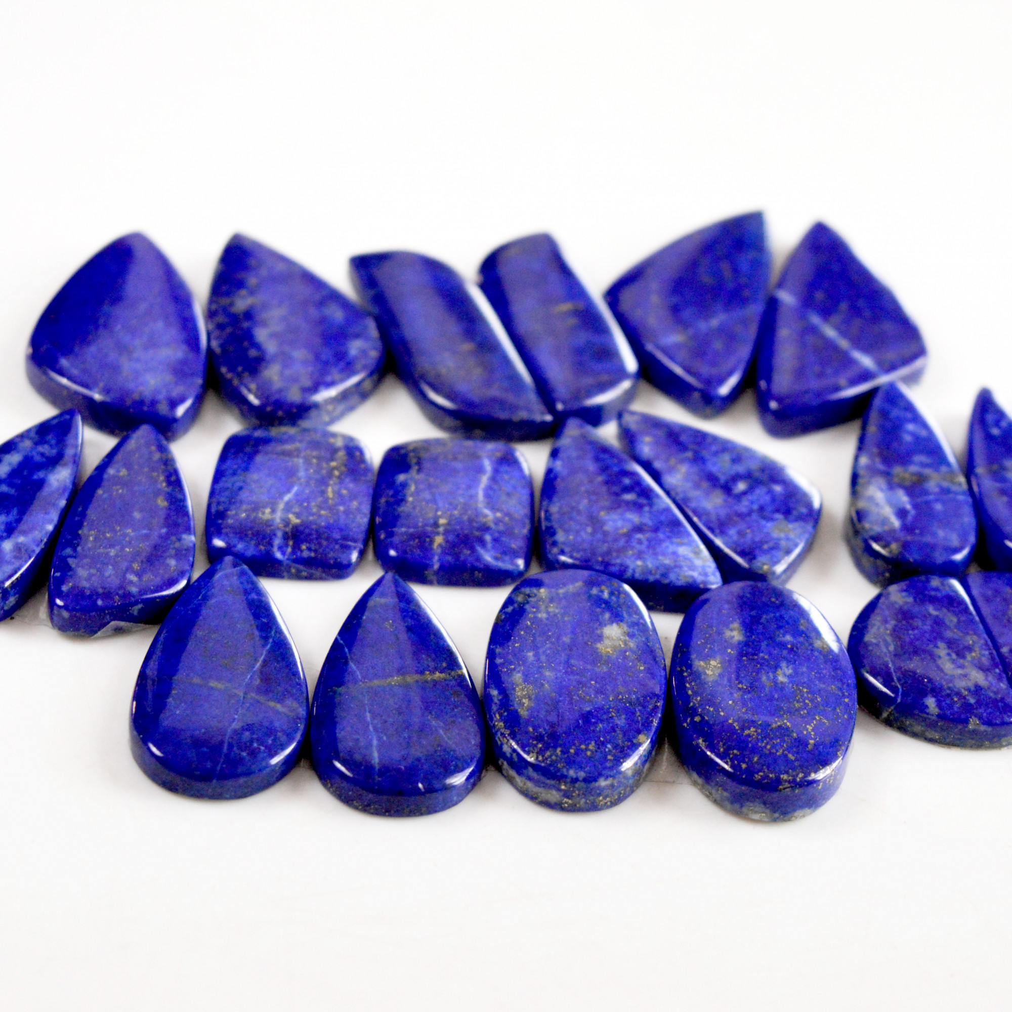 10 Pair 346 Cts Natural Lapis Lazuli Cabochon Gemstone Pairs 18x12-32x16mm 13695