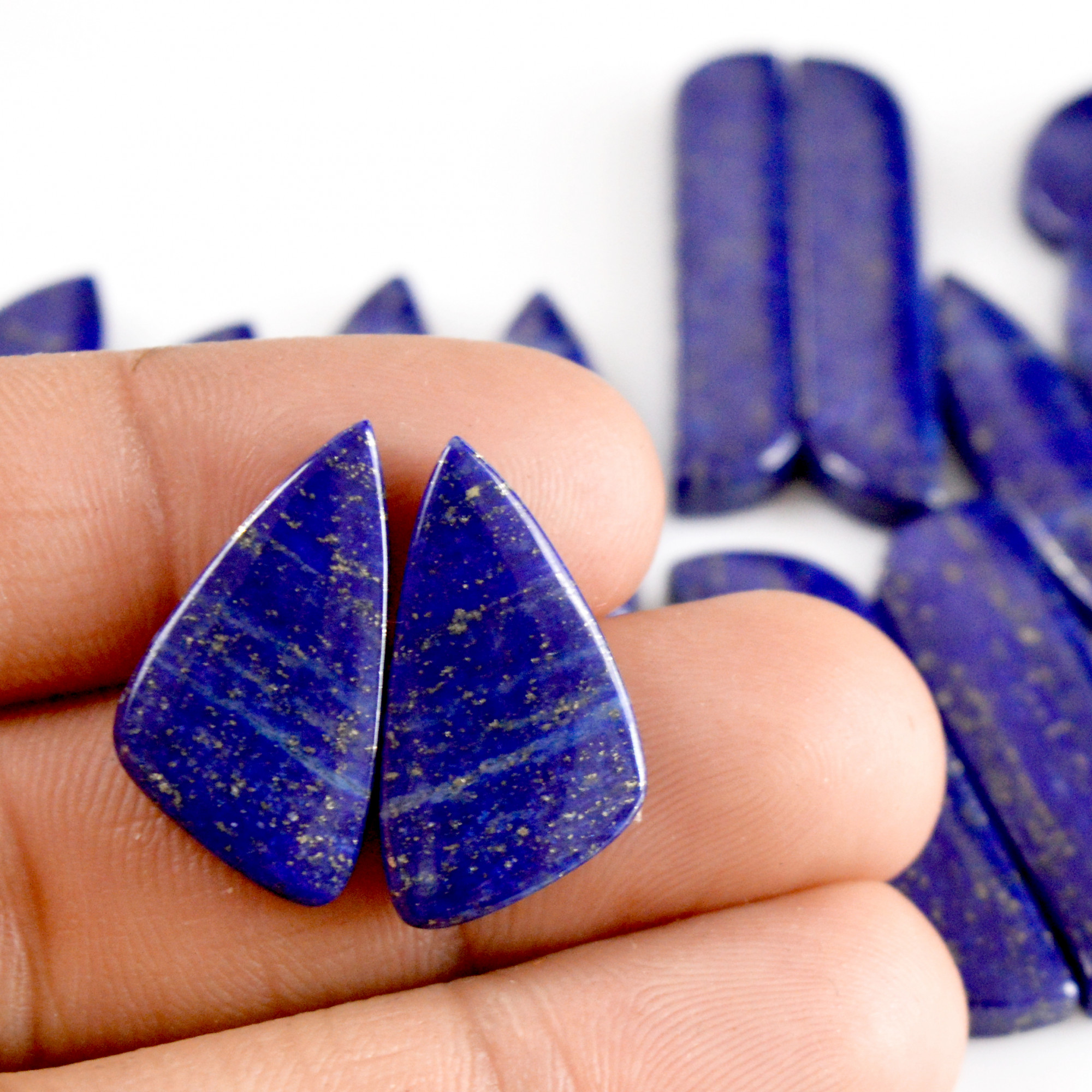 11 Pcs 290 Cts Natural Lapis Lazuli Cabochon Gemstone Pairs 16x12-35x9mm 13696