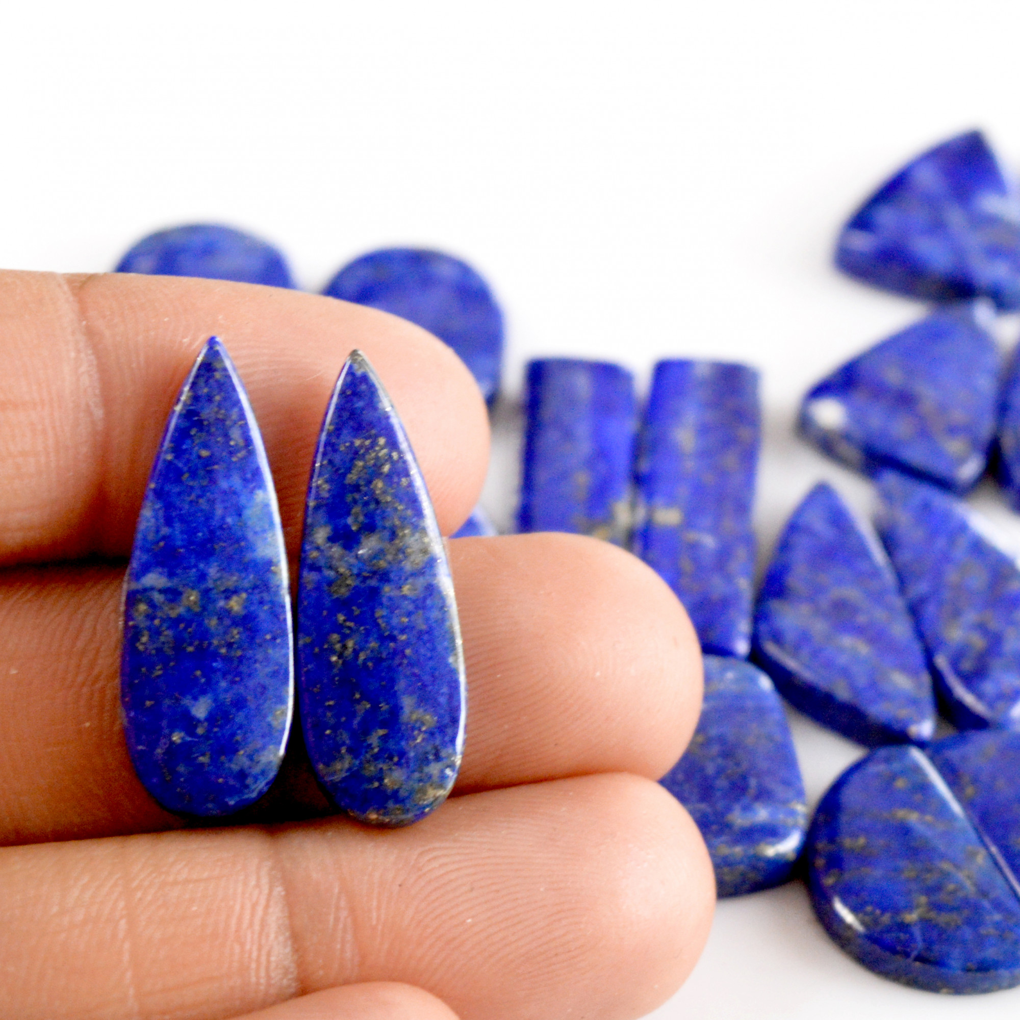 11 Pair 240 Cts Natural Lapis Lazuli Cabochon Gemstone Pairs 19x12-26x7mm 13702