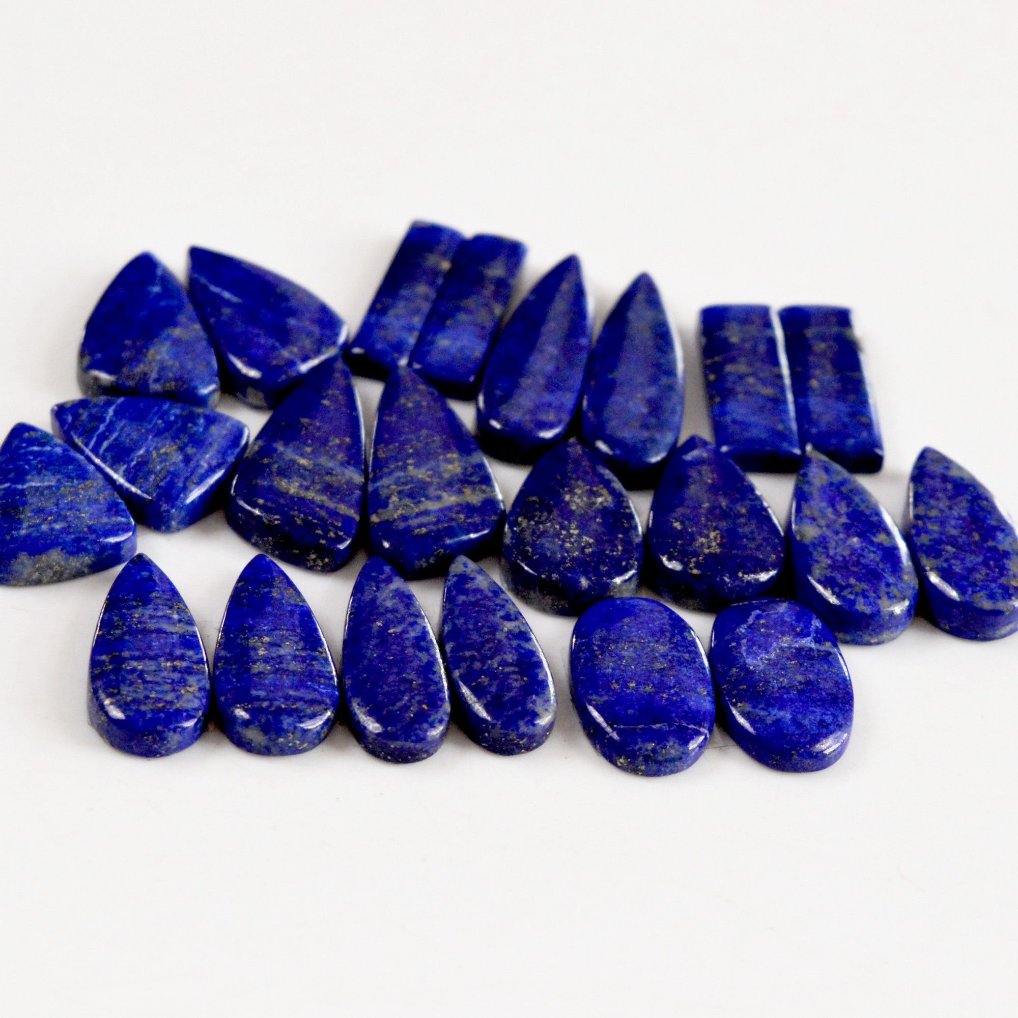 11 Pair 179 Cts Natural Lapis Lazuli Cabochon Gemstone Pairs 19x12-26x7mm 13703