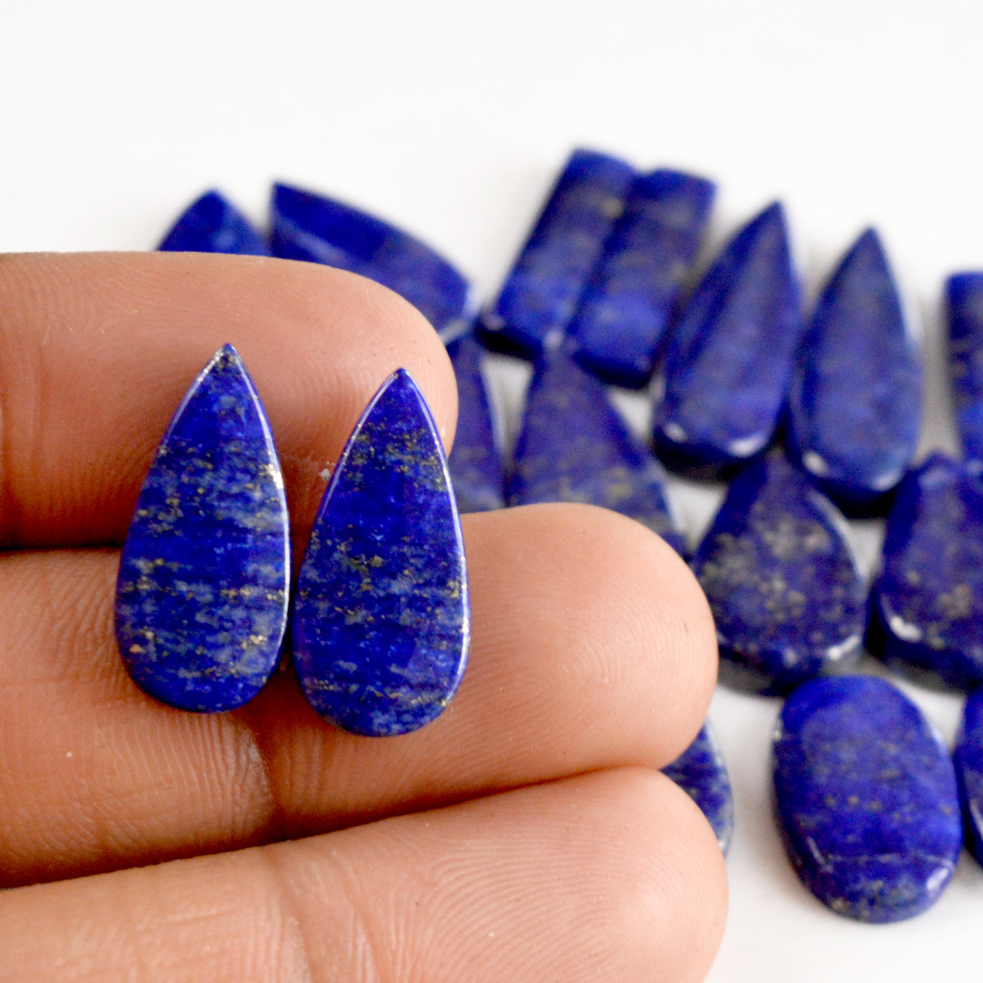 11 Pair 179 Cts Natural Lapis Lazuli Cabochon Gemstone Pairs 19x12-26x7mm 13703