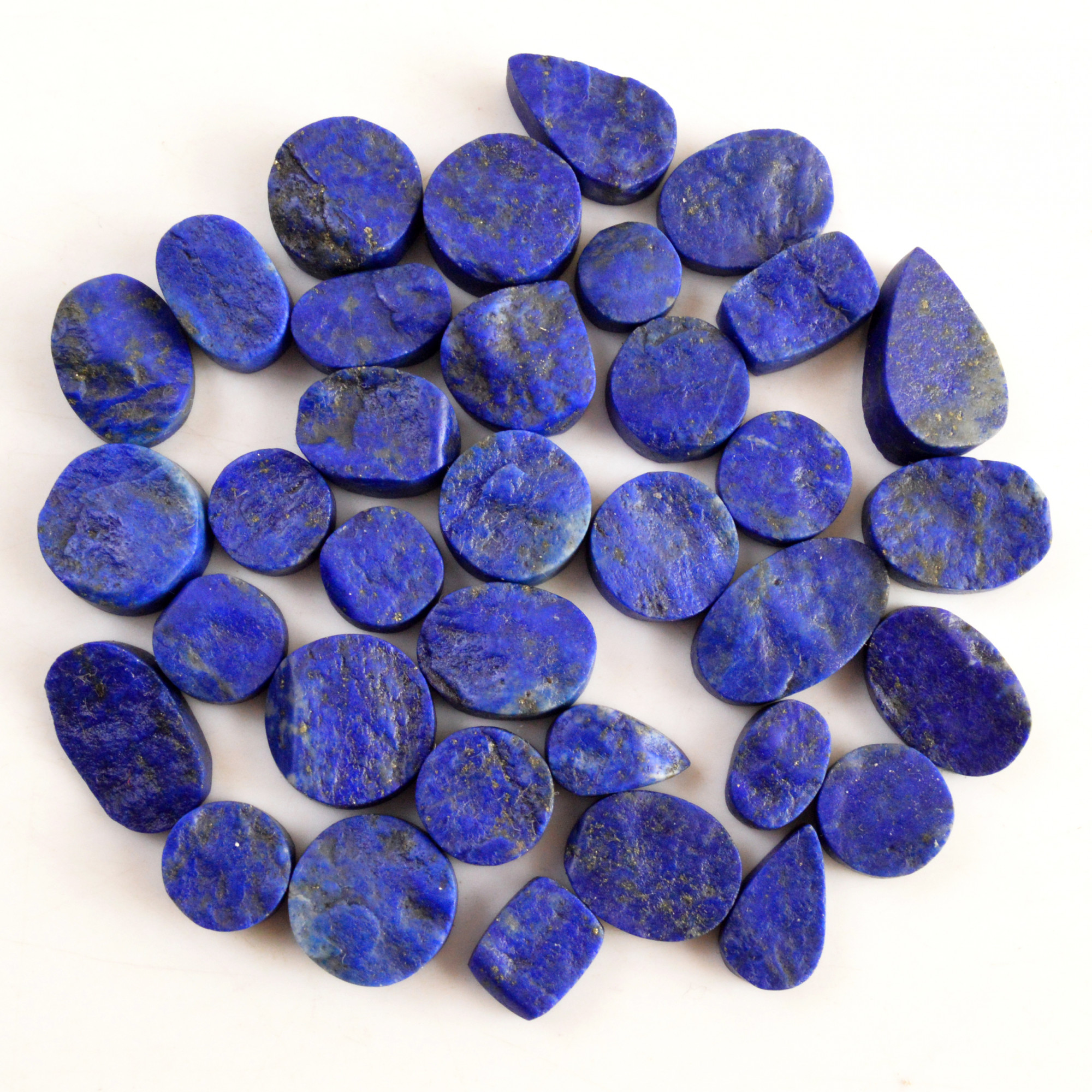 35 Pcs 220 Cts Natural Lapis Lazuli Druzy Gemstone Lot For Jewelry Making 7x7 15x9mm 13767