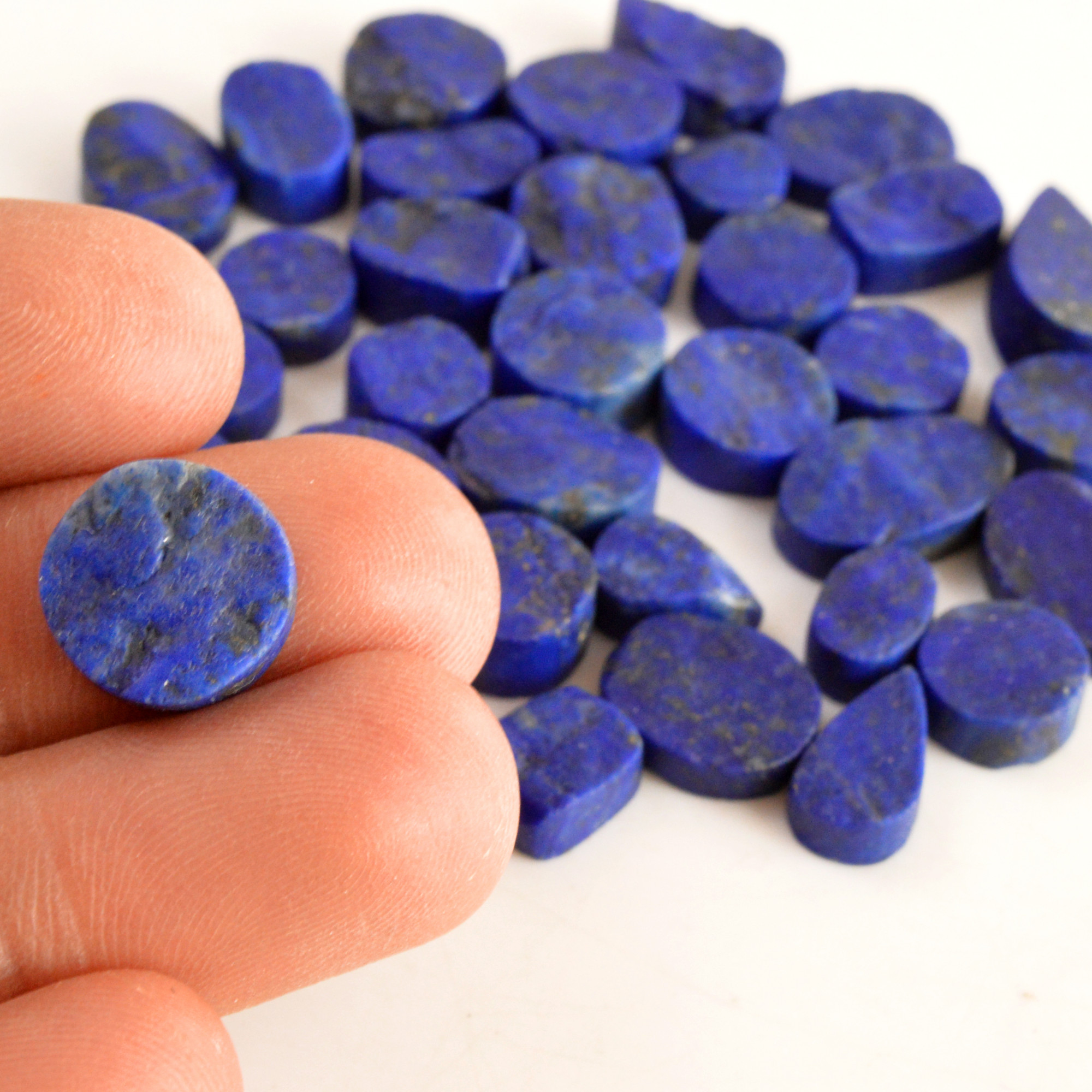 35 Pcs 220 Cts Natural Lapis Lazuli Druzy Gemstone Lot For Jewelry Making 7x7 15x9mm 13767