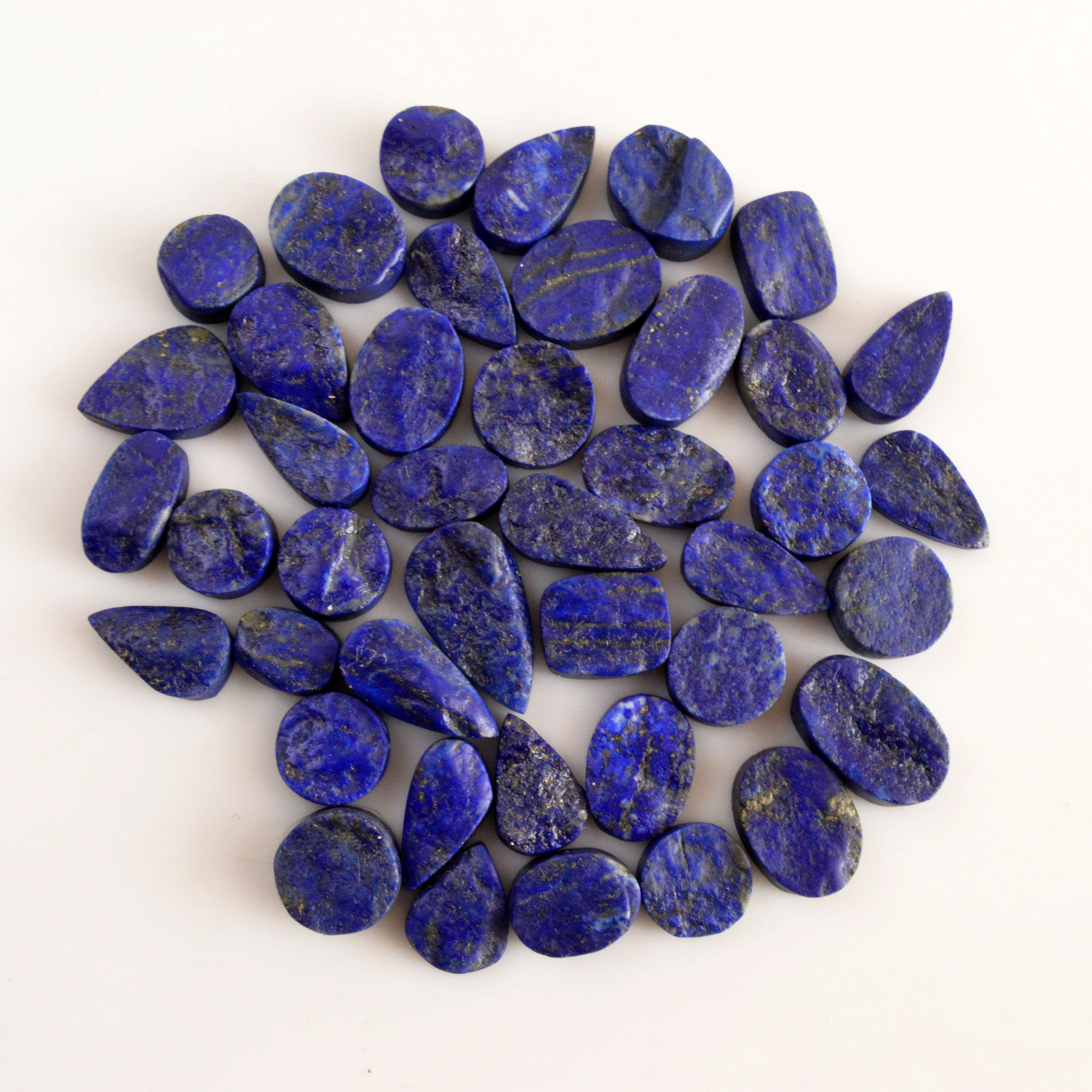 42 Pcs 260 Cts Natural Lapis Lazuli Druzy Gemstone Lot For Jewelry Making 10x7 19x10mm 13768