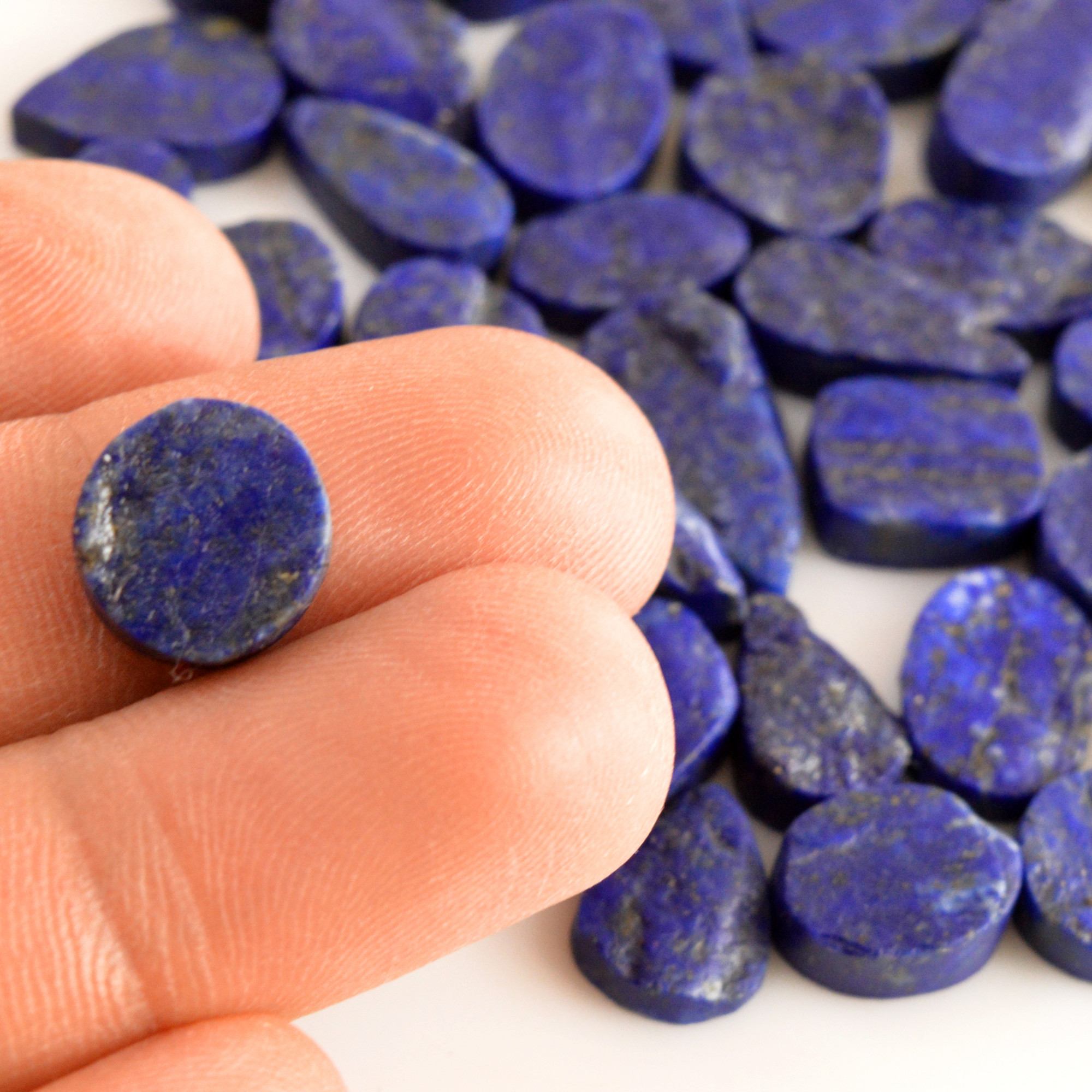 42 Pcs 260 Cts Natural Lapis Lazuli Druzy Gemstone Lot For Jewelry Making 10x7 19x10mm 13768