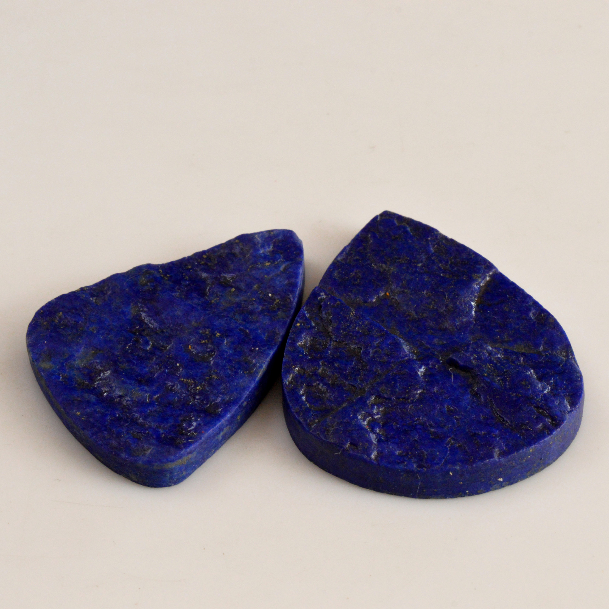 2 Pcs 230 Cts Natural Lapis Lazuli Druzy Gemstone Lot For Jewelry Making 52x38 55x40mm 13769