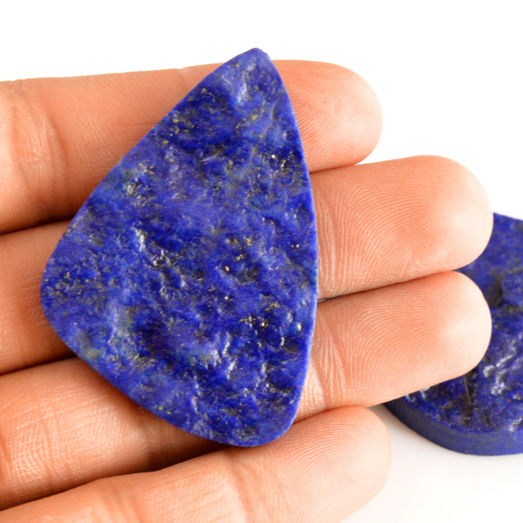 2 Pcs 230 Cts Natural Lapis Lazuli Druzy Gemstone Lot For Jewelry Making 52x38 55x40mm 13769