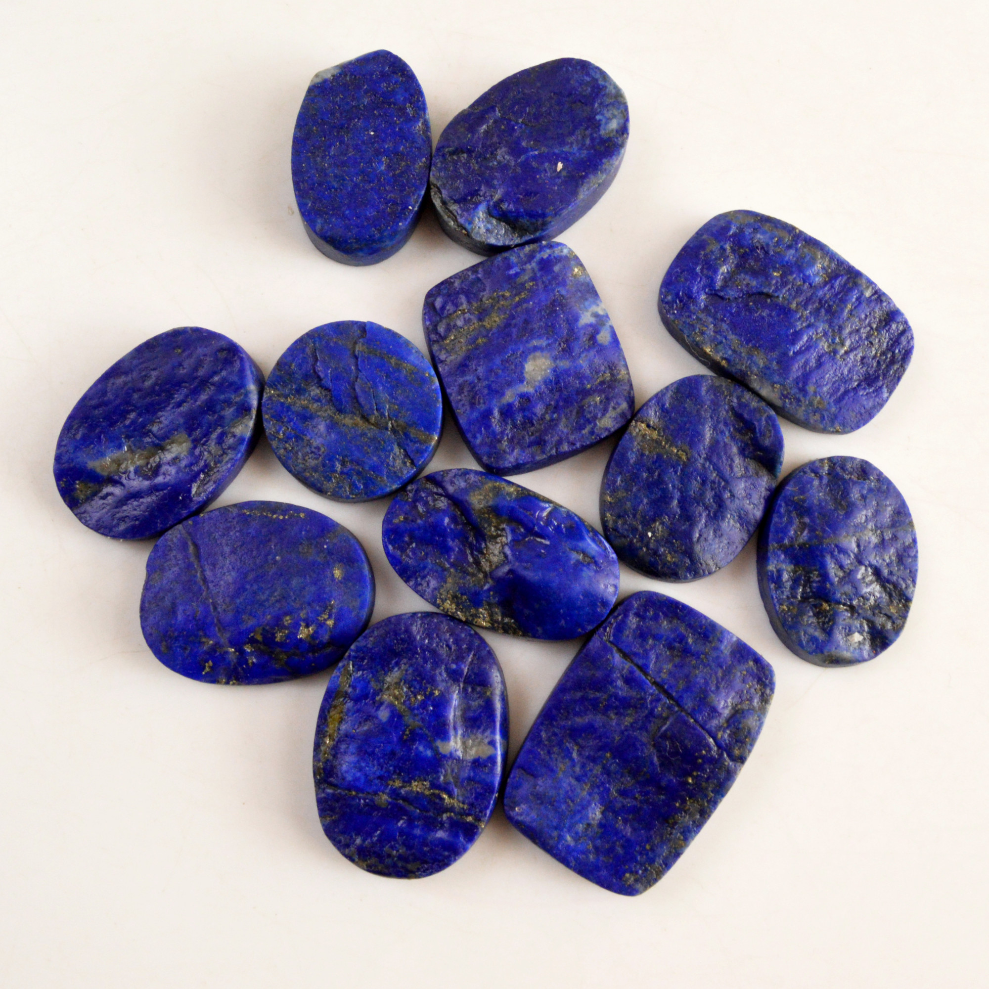 12 Pcs 355 Cts Natural Lapis Lazuli Druzy Gemstone Lot For Jewelry Making 19x19 30x20mm13770