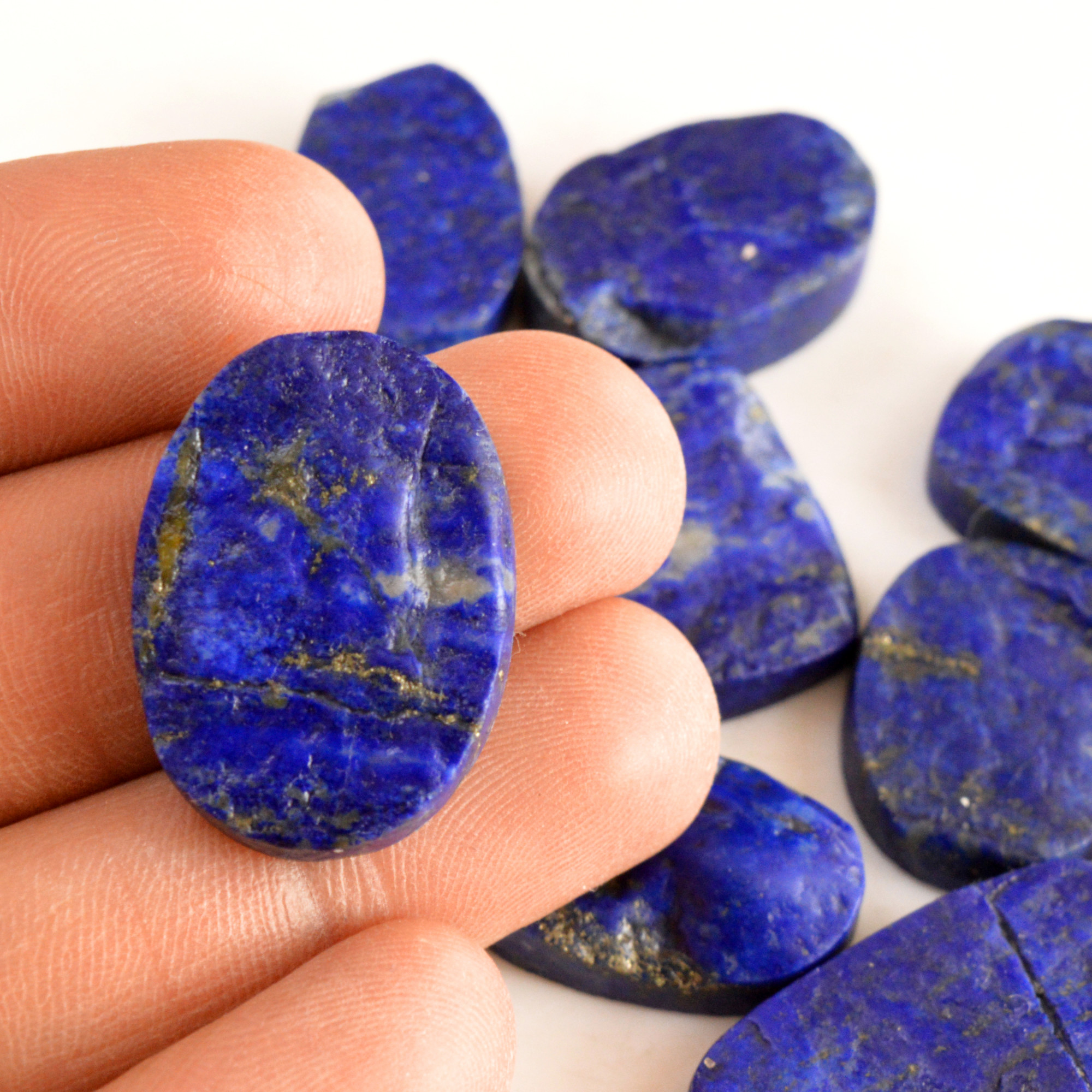 12 Pcs 355 Cts Natural Lapis Lazuli Druzy Gemstone Lot For Jewelry Making 19x19 30x20mm13770